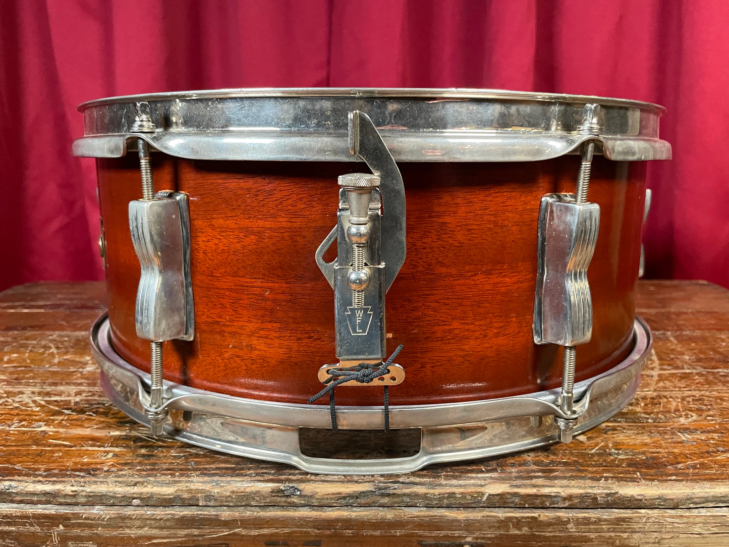 1957 WFL Ludwig 5.5x14 Model 491 Supreme Concert / Pioneer Snare Drum Mahogany