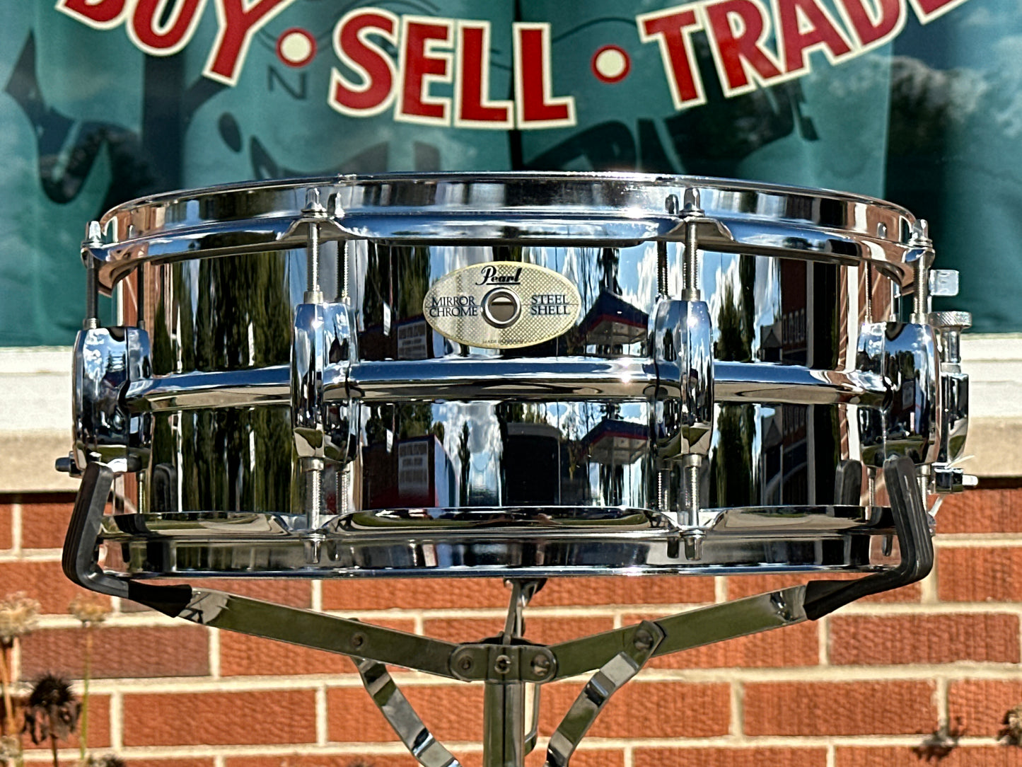 2000s Pearl Standard Steel 5.5x14 Snare Drum Mirror Chrome SS1455