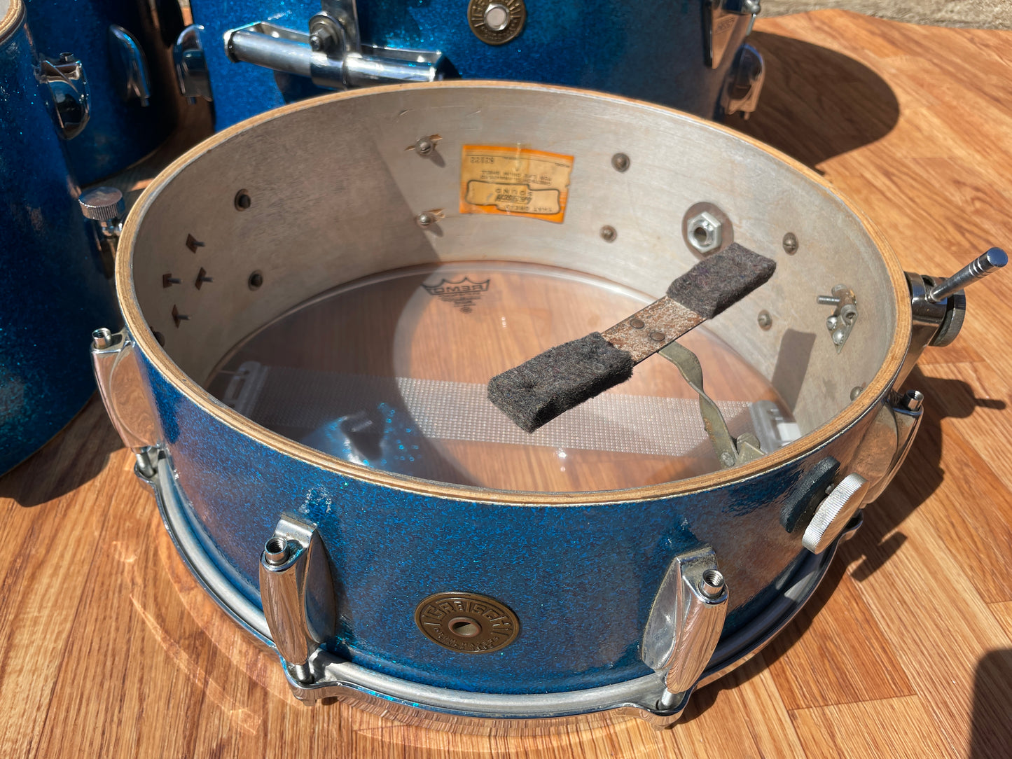 1960s Gretsch Progressive Jazz Drum Set Blue Sparkle 20/12/14/5.5x14