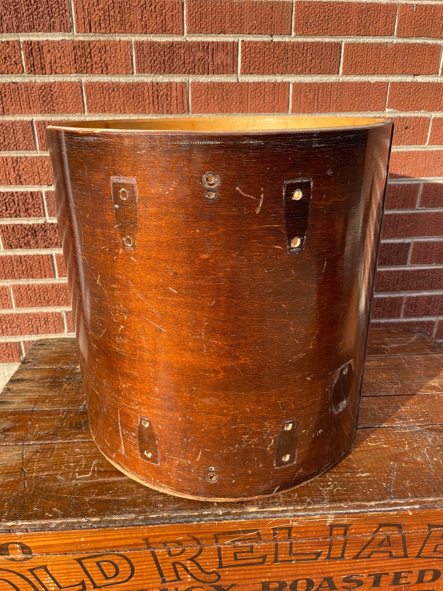 1970s Ludwig 16x16 Floor Tom Drum Shell Walnut Thermo-Gloss