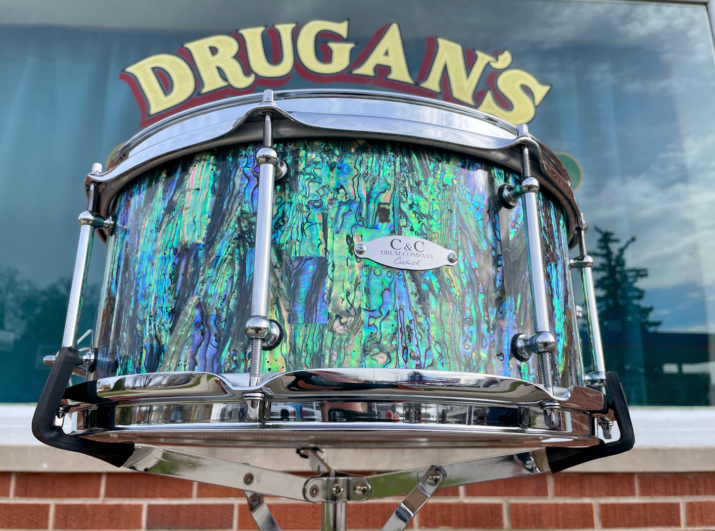 C&C Drum Company Custom 6.5x14 12th & Vine Snare Drum Black Paua Abalone *Video Demo*