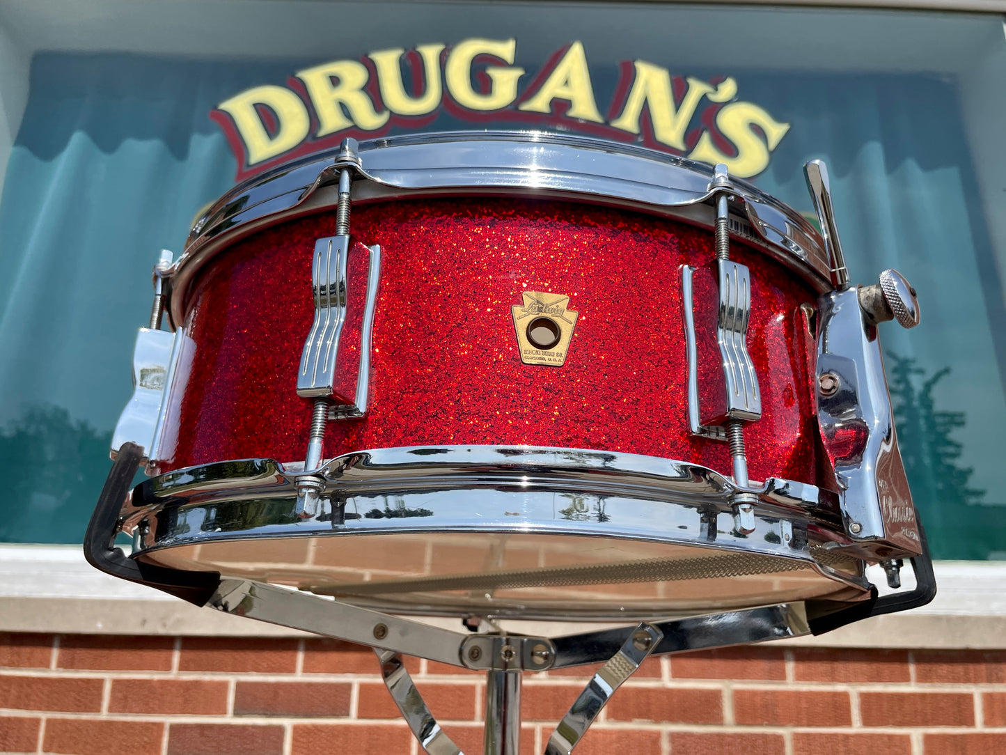 1962 Ludwig Super Classic 5.5x14 Snare Drum Red Sparkle
