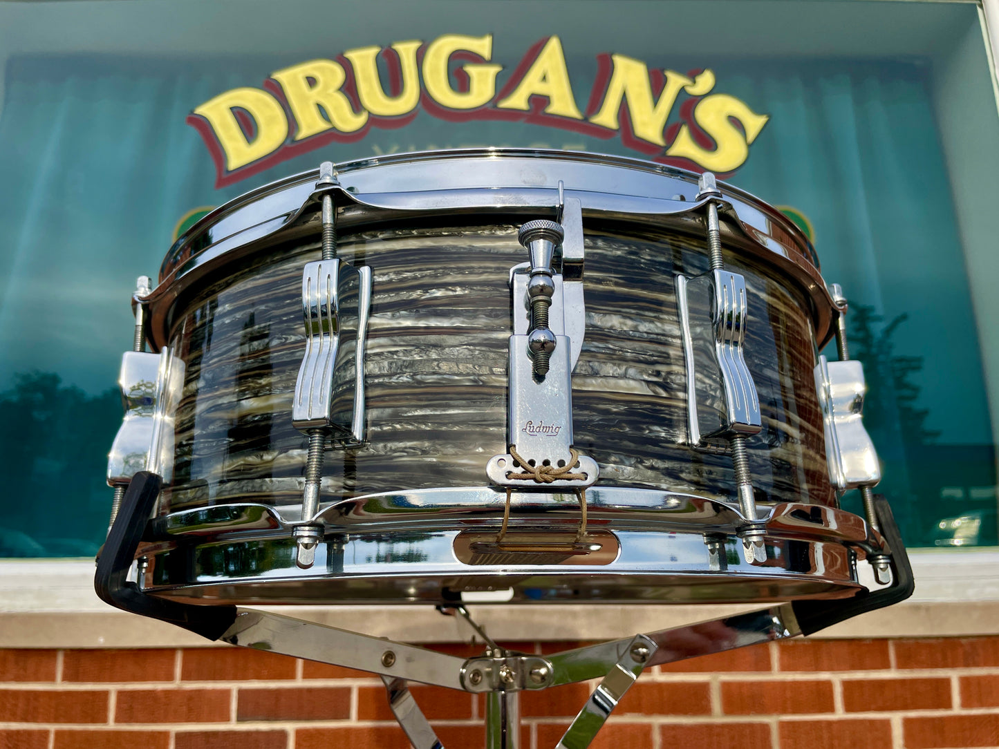 1966 Ludwig Jazz Festival 5x14 Snare Drum Oyster Black Pearl Ringo Starr, Throw-Off