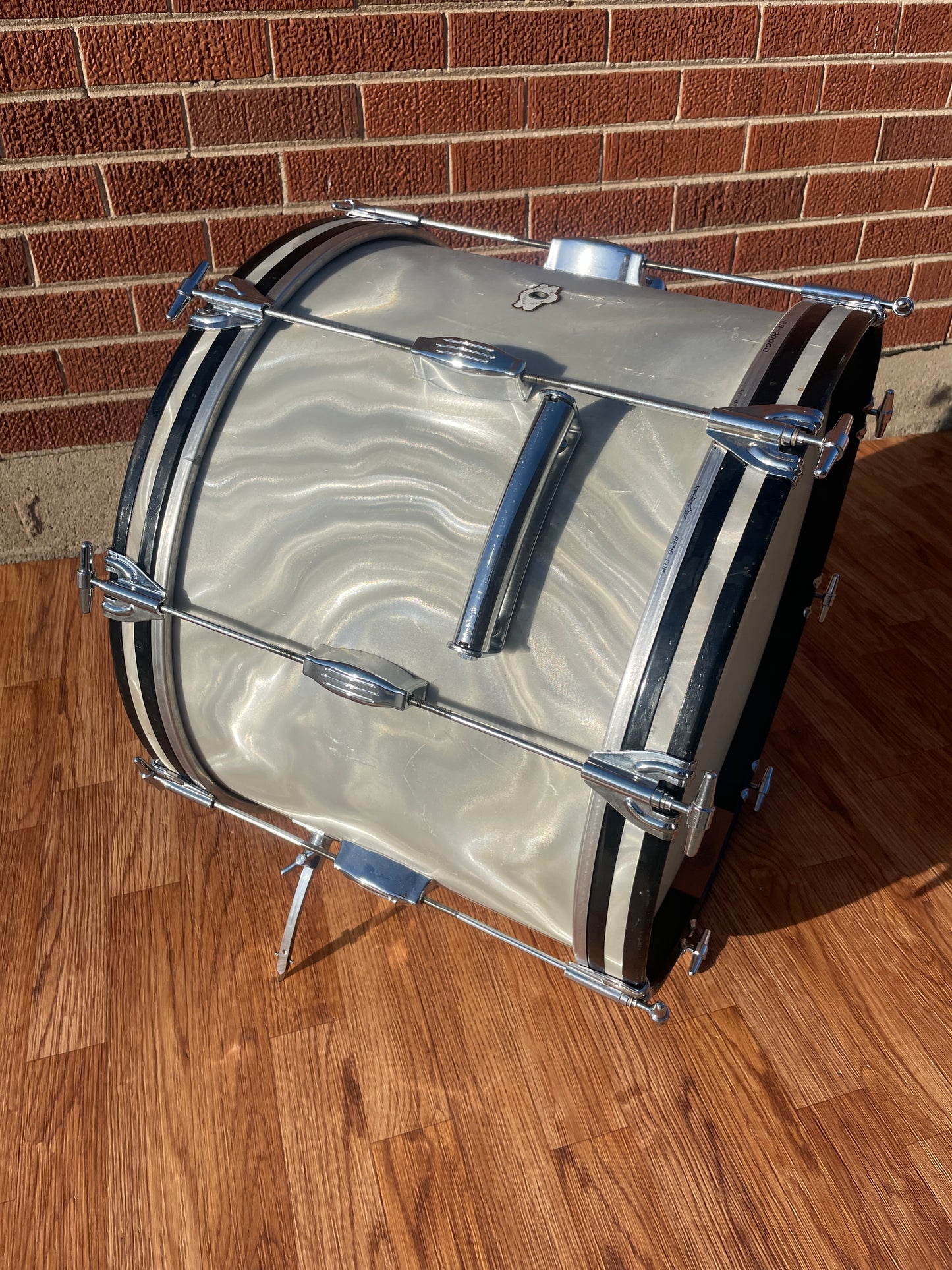 1960s Camco 14x20 Bass Drum White Moire / Satin Flame