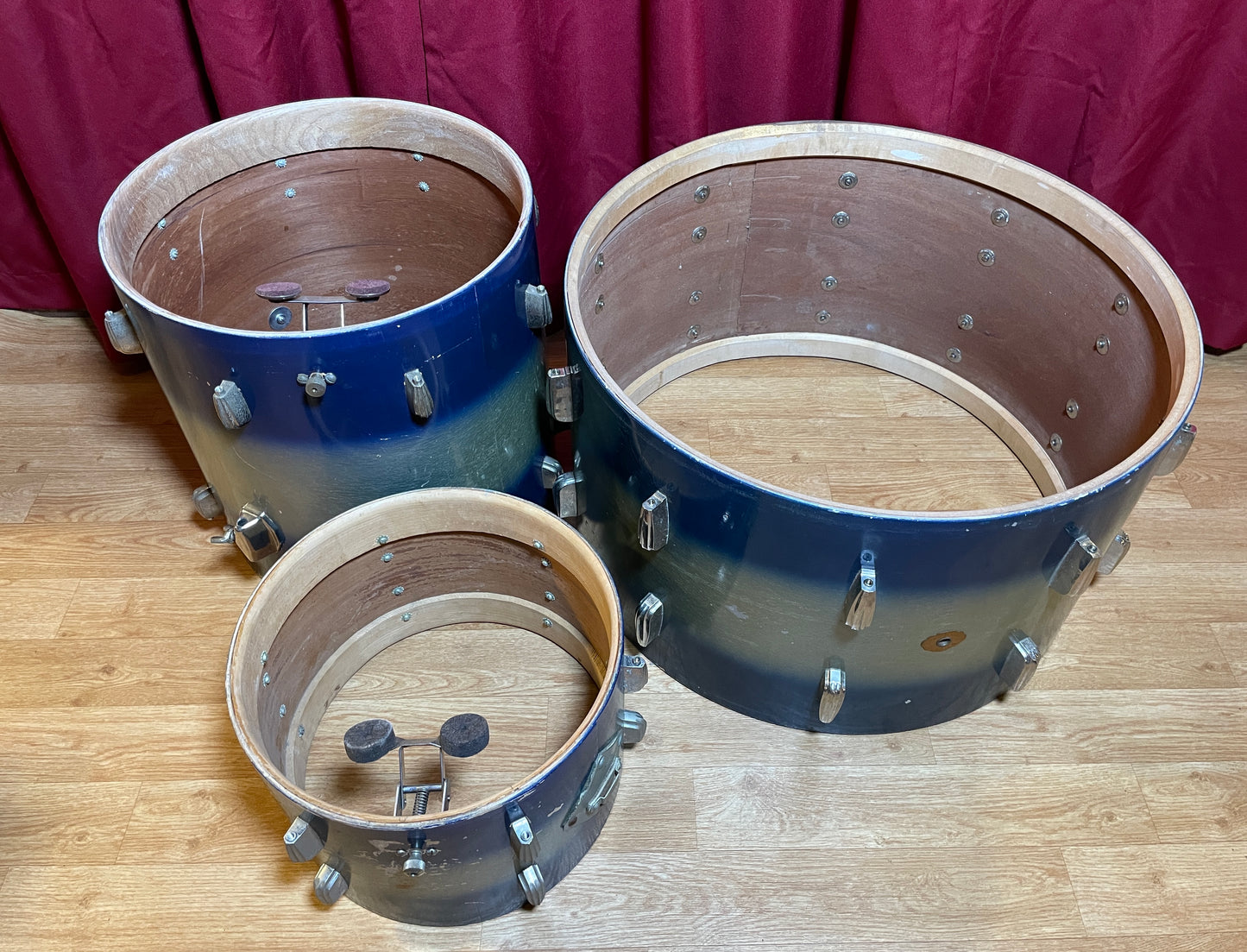 Vintage Slingerland Radio King Drum Set Blue/Silver Duco 24/13/16