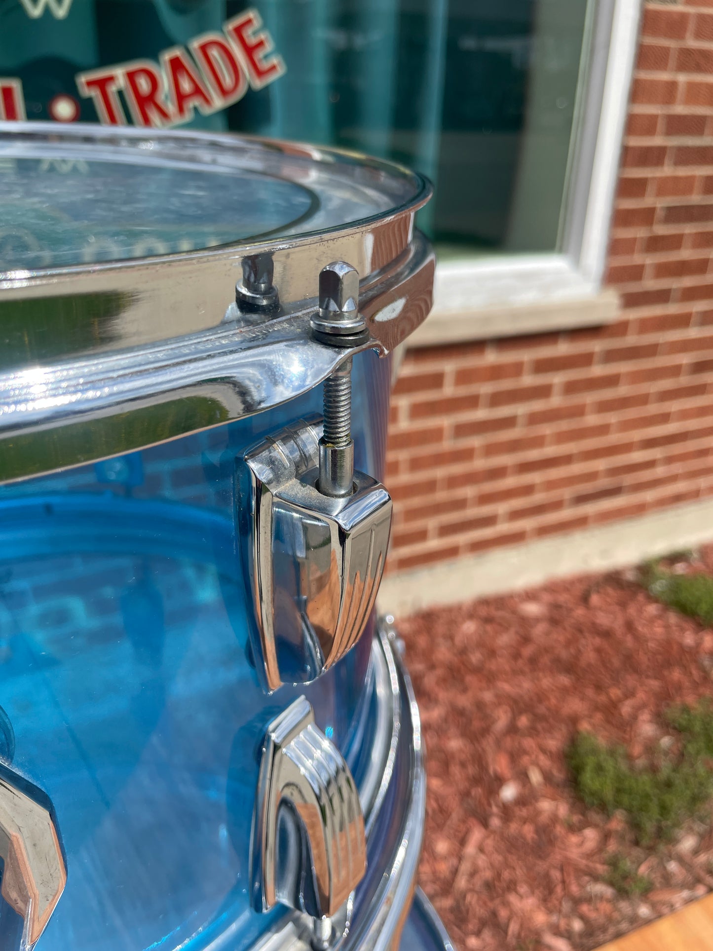 1970s Ludwig Vistalite 4pc Drum Set Blue 22/12/13/16