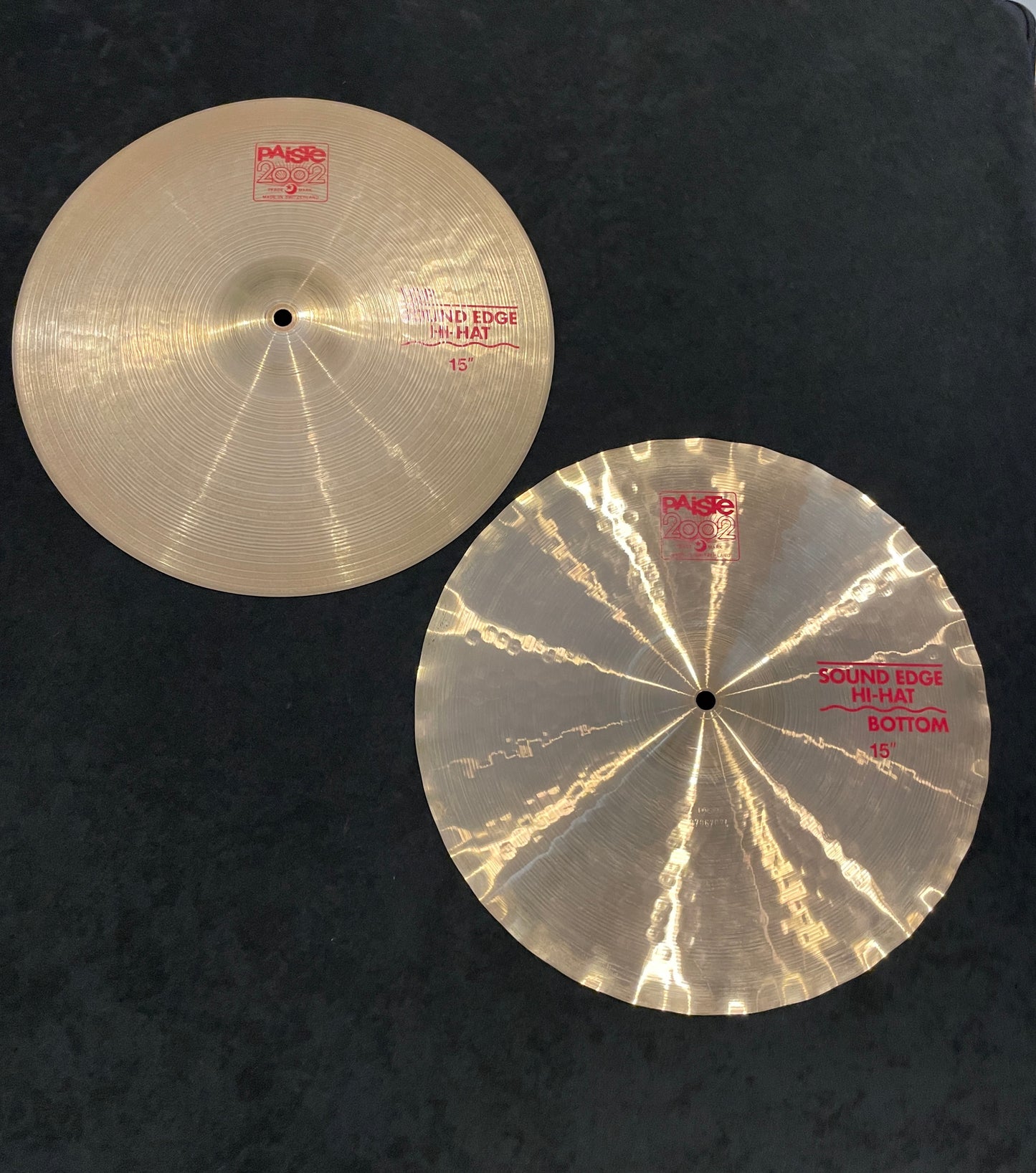 15" Paiste 2002 Sound Edge Hi-Hat Cymbal Pair 1152g/1256g