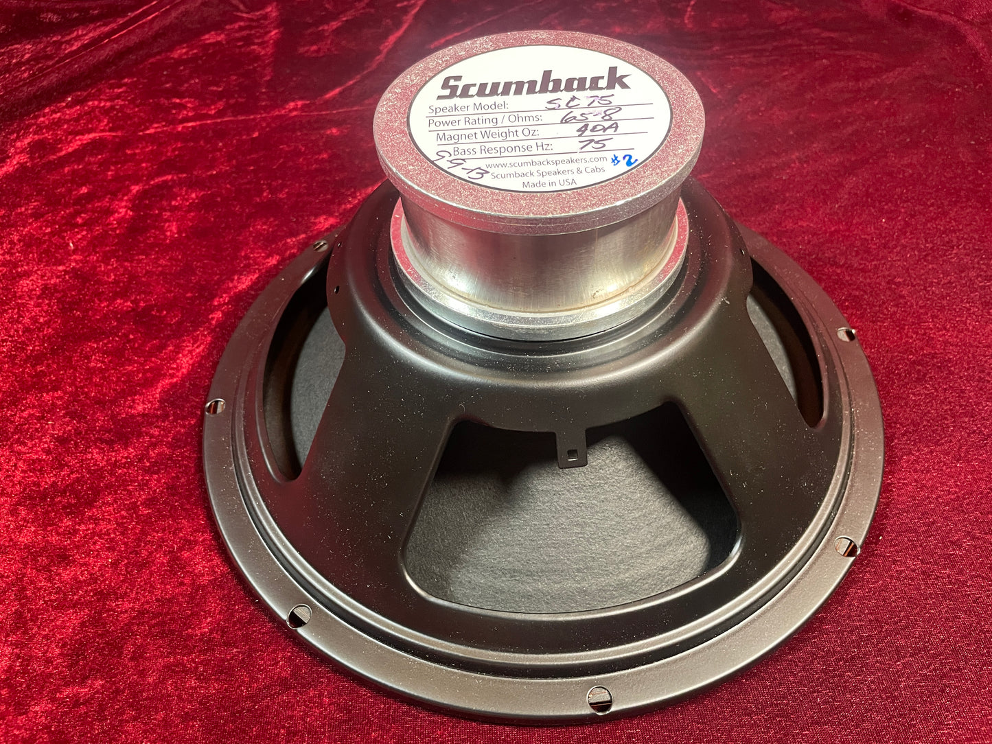 Scumback 12" 65W SC75 Alnico Guitar Speaker 8 Ohm Scumnico (Stock #44)