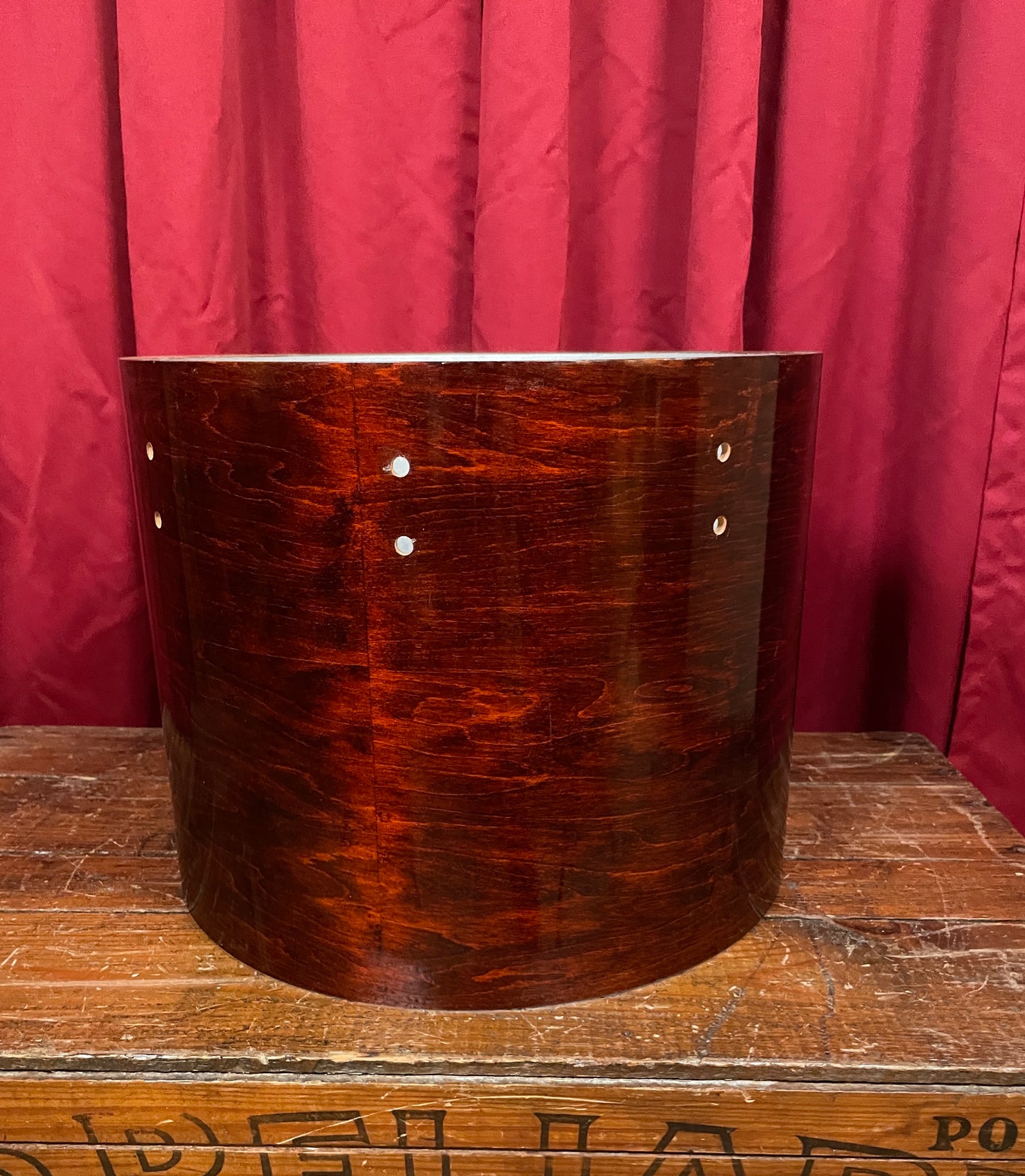 1980s Vintage Gretsch 12x15 Concert Tom Drum Jasper Shell Satin Walnut Stop Sign Badge