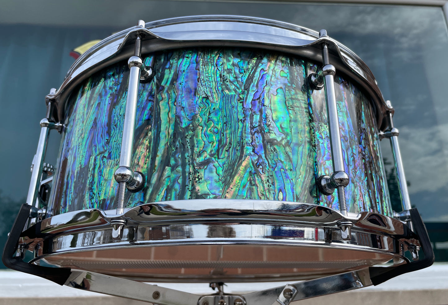 C&C Drum Company Custom 6.5x14 12th & Vine Snare Drum Black Paua Abalone *Video Demo*