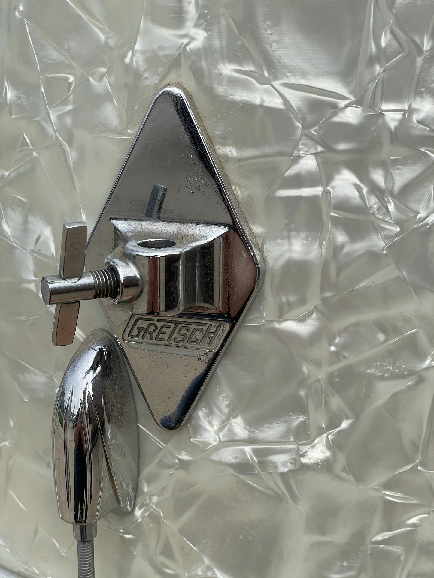 1960s Gretsch No. 4418 16x16 Floor Tom Drum White Marine Pearl Round Badge