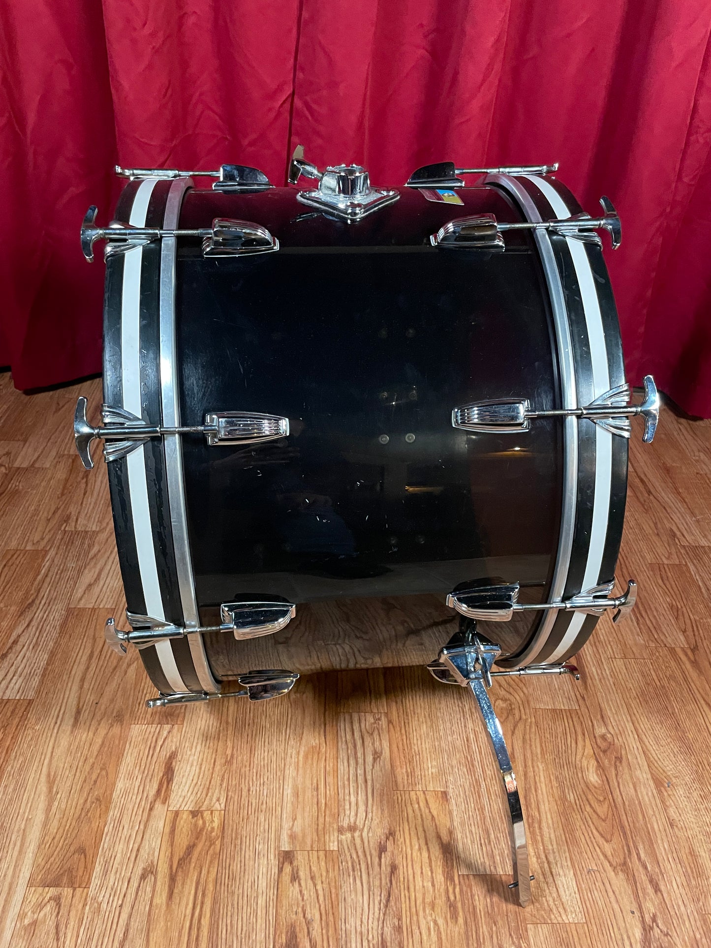 1970s Ludwig 14x22 Vistalite Bass Drum Smoke Translucent Black