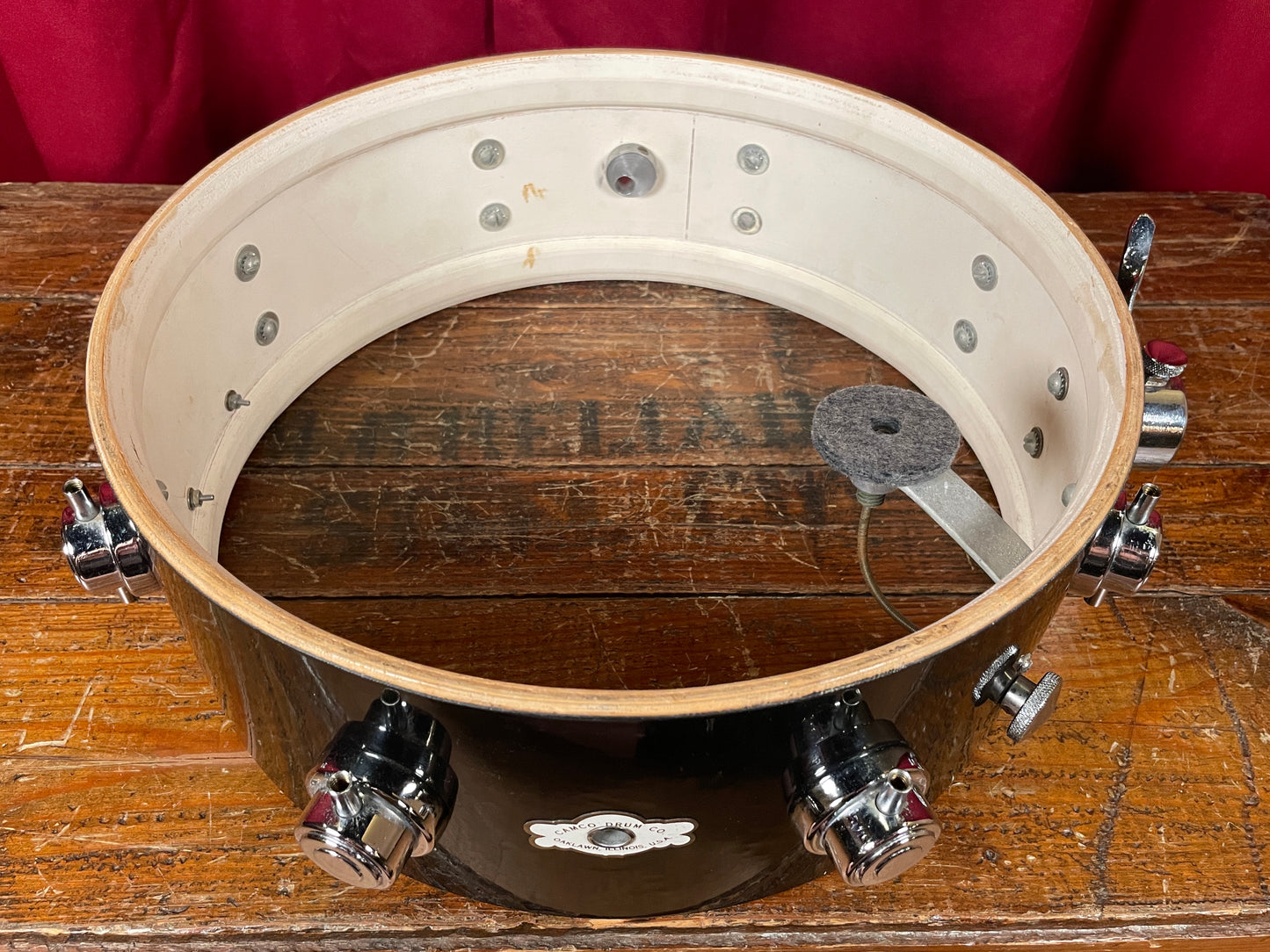 Vintage 1960s Camco Aristocrat 5x14 Snare Drum Black Wrap Oaklawn