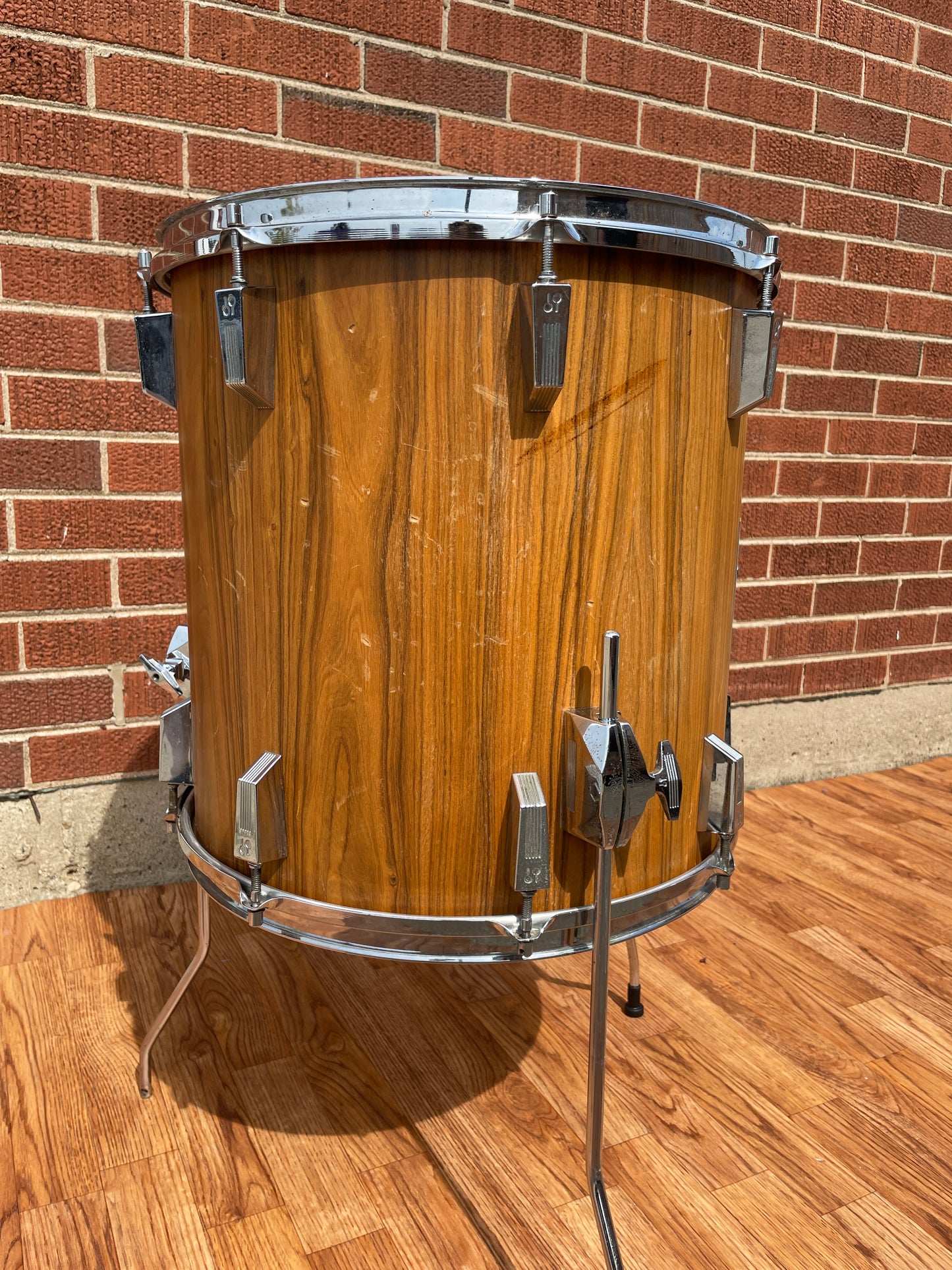 1980s Sonor Phonic 16x16 Floor Tom Genuine Rosewood