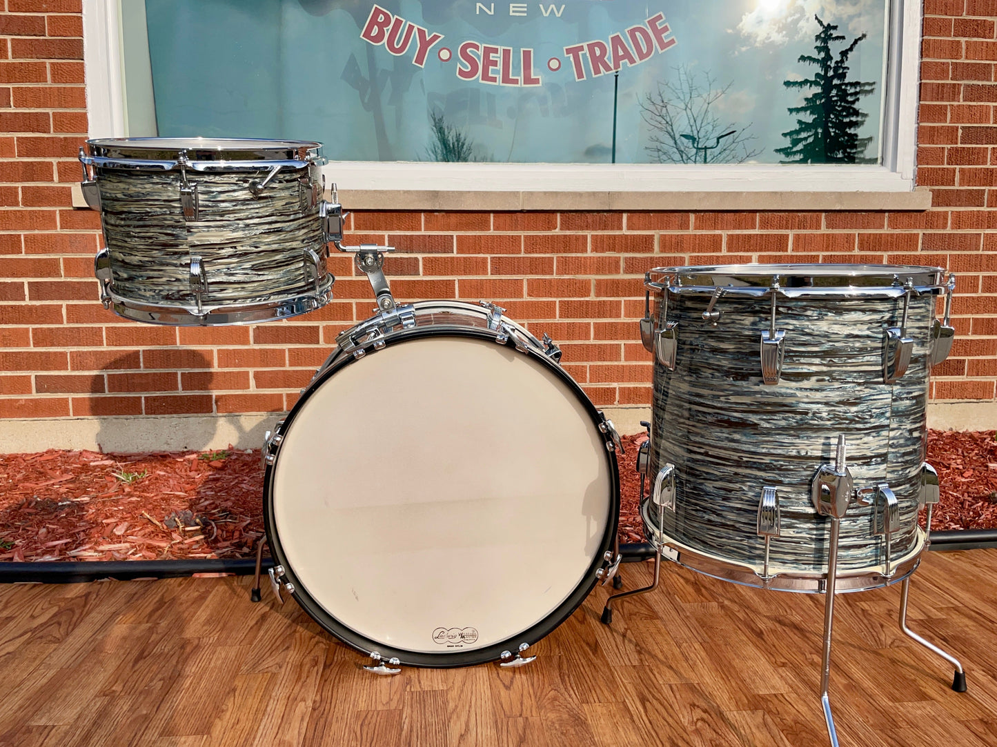 1965 Ludwig Downbeat Drum Set Oyster Blue Pearl 20/12/14 COB