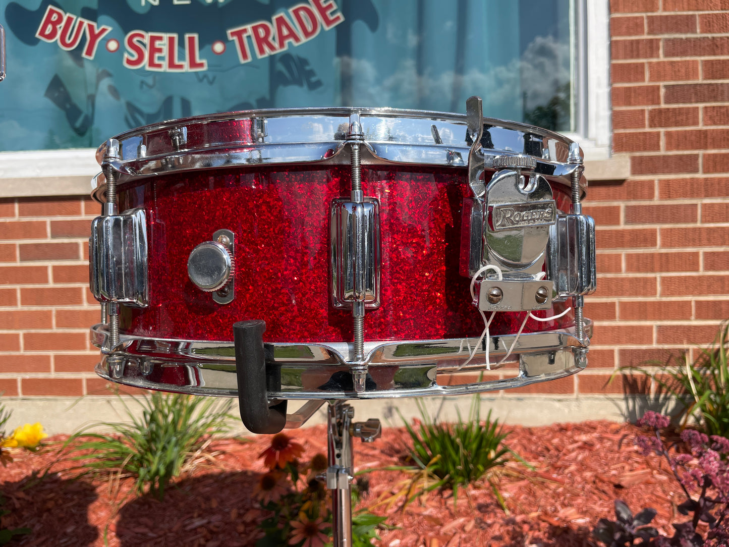 Rogers Dave Clark Tribute Drum Set Red Sparkle, Snare Drum Throw-Off