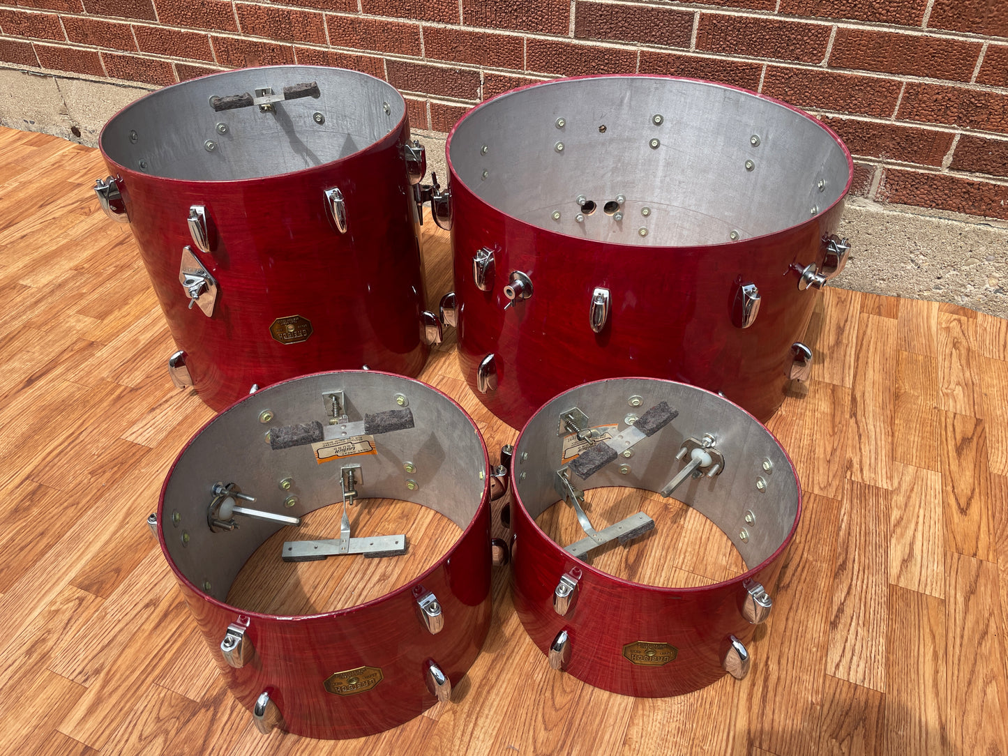 1970s Gretsch Stop Sign Badge Drum Set Red Rosewood 22/12/13/16