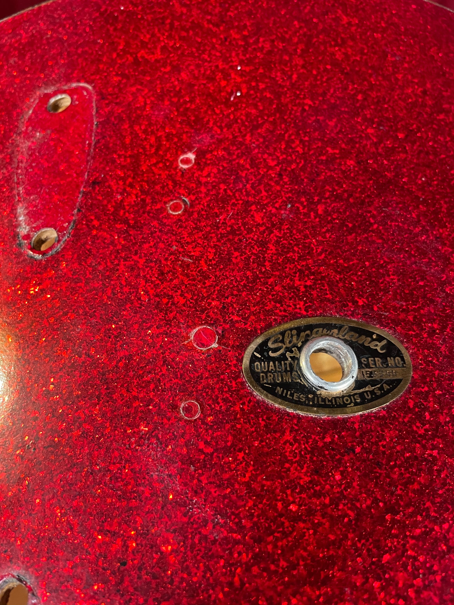 1965 Slingerland 14x22 Bass Drum Shell Red Sparkle 22x14