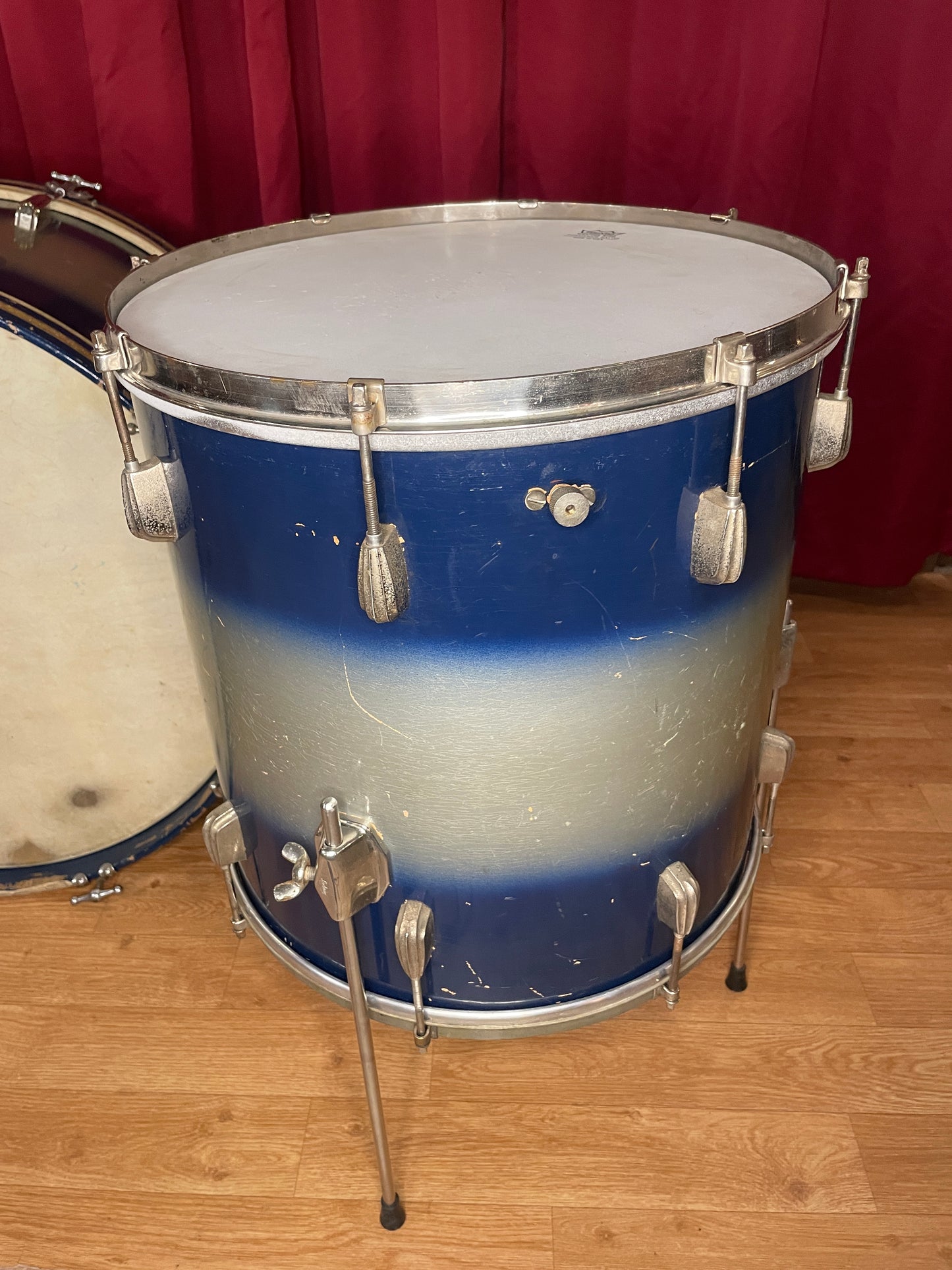 Vintage Slingerland Radio King Drum Set Blue/Silver Duco 24/13/16