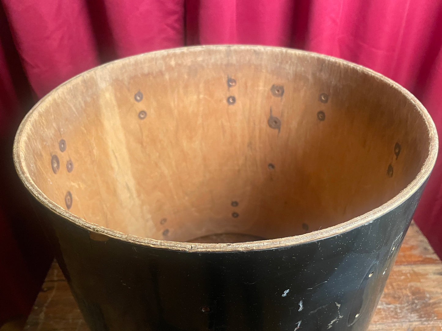 1971 Sonor Teardrop 16x16 Floor Tom Shell Black Silver Speckle 40cm