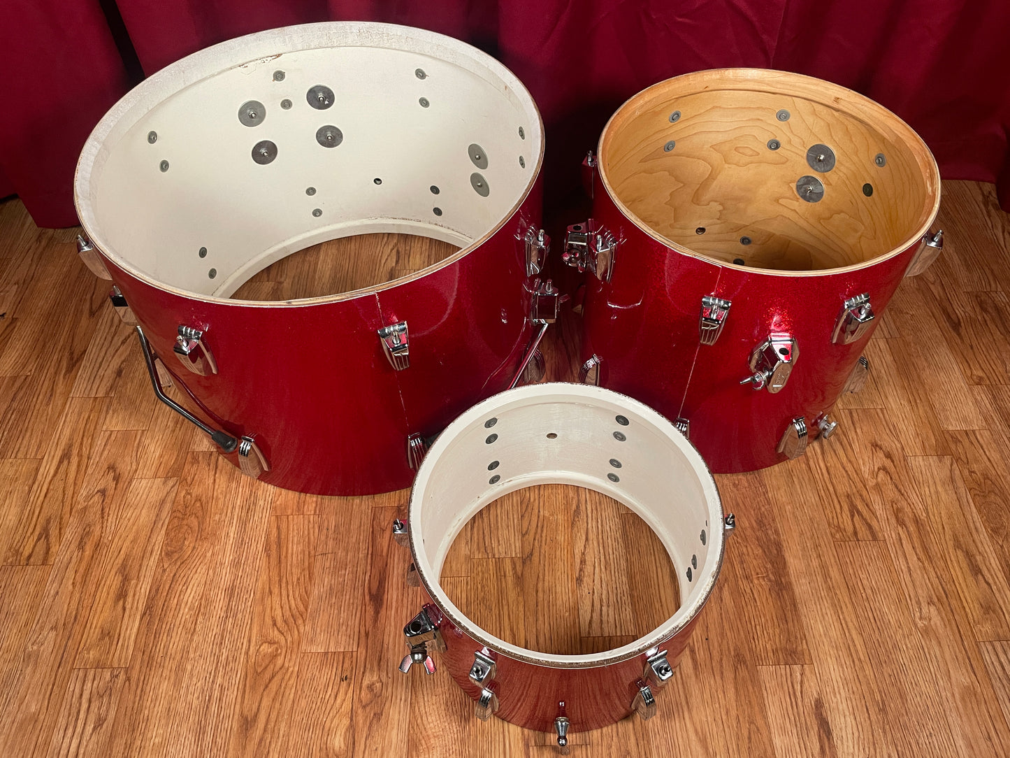 1960s Ludwig Downbeat Drum Set Red Sparkle 20/12/14