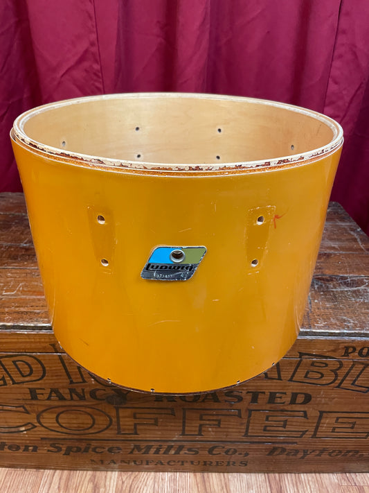 1980s Ludwig 9x13 Concert Tom Drum Shell Gold Silk 6-Ply