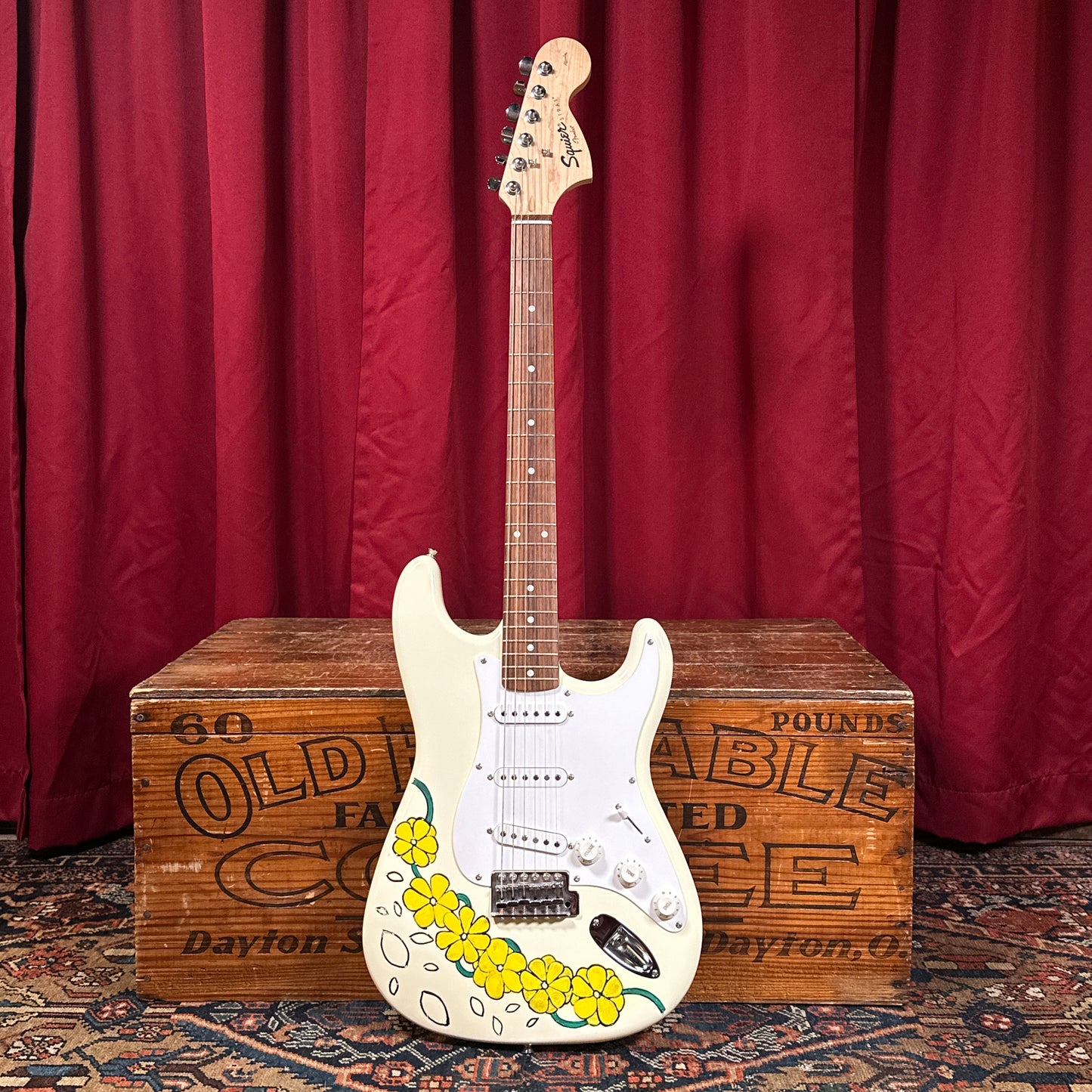 2003 Fender Squier Affinity Stratocaster Electric Guitar Arctic White Custom Painted