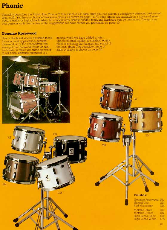 1980s Sonor Phonic 10x8 Concert Tom Drum Rosewood 8x10 T7010