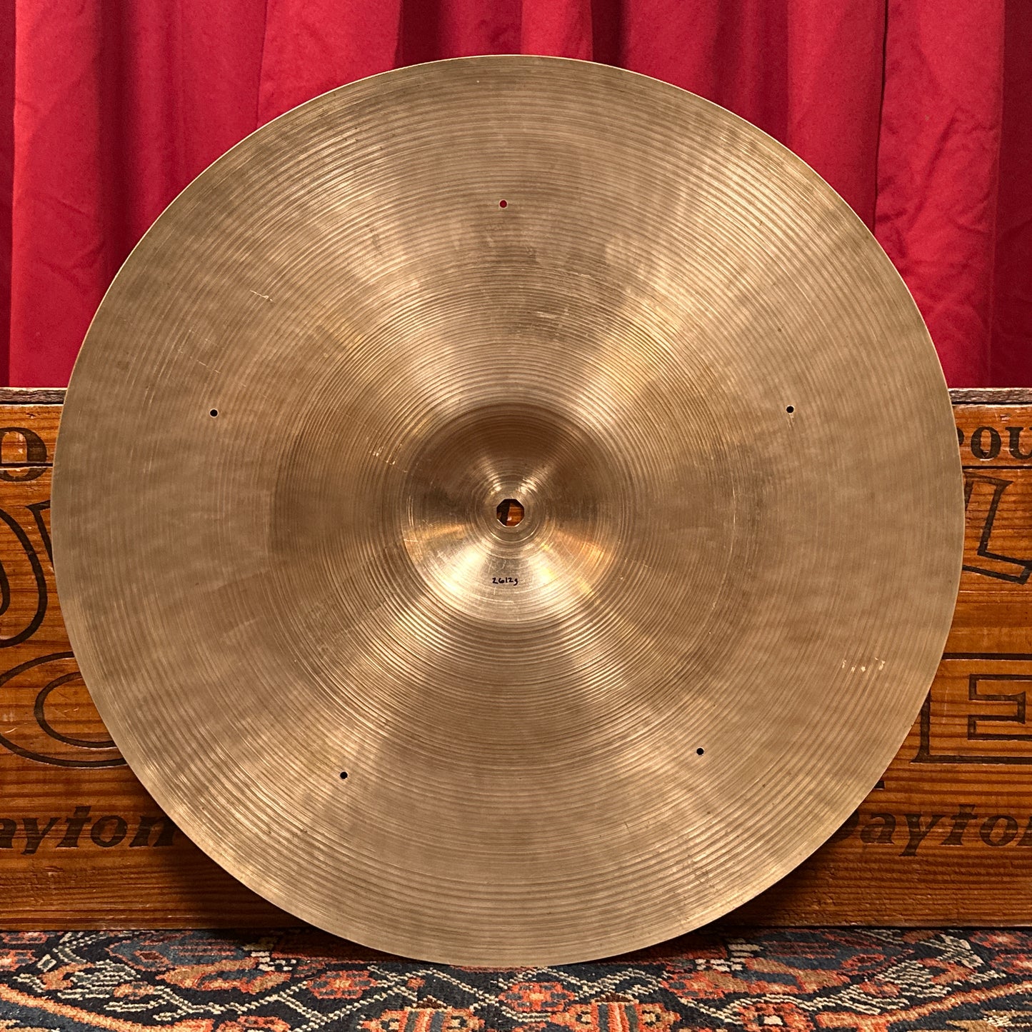 20" Zildjian A 1950s Block Stamp Sizzle Ride Cymbal w/ Rivet Holes 2612g *Video Demo*