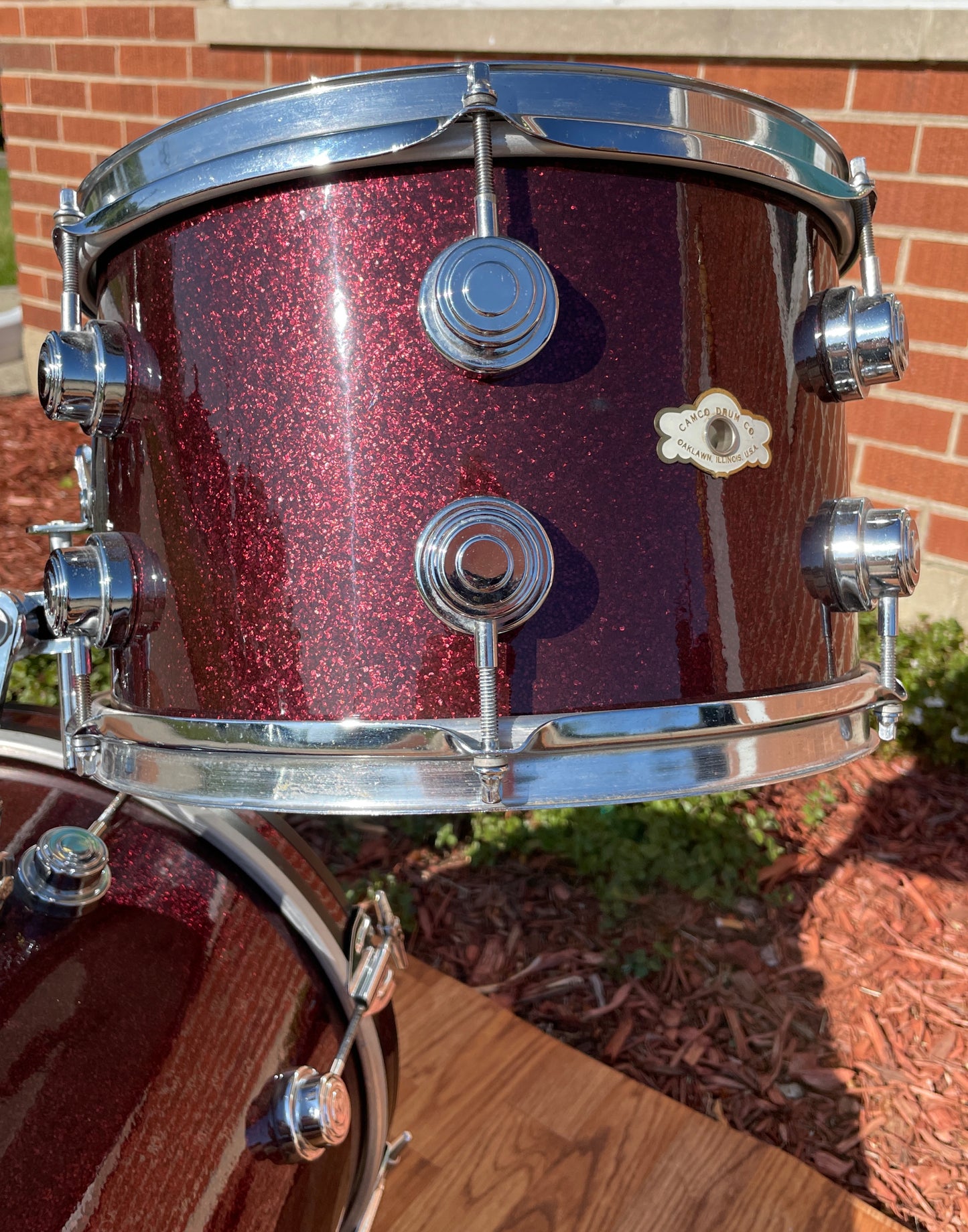 Vintage Camco Bop Drum Set Burgundy Sparkle 16/12/14