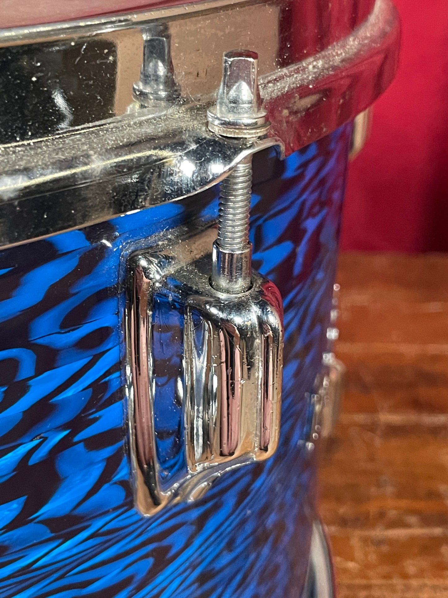 1960s Rogers Holiday 9x13 Tom Drum Blue Onyx Rewrap