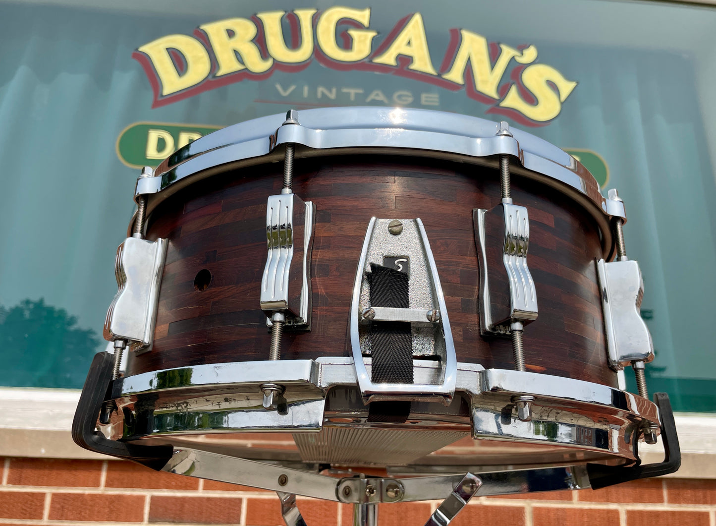 1980s SOTA 6x14 Segmented Rosewood Shell Snare Drum State Of The Art John Panazzo Styx
