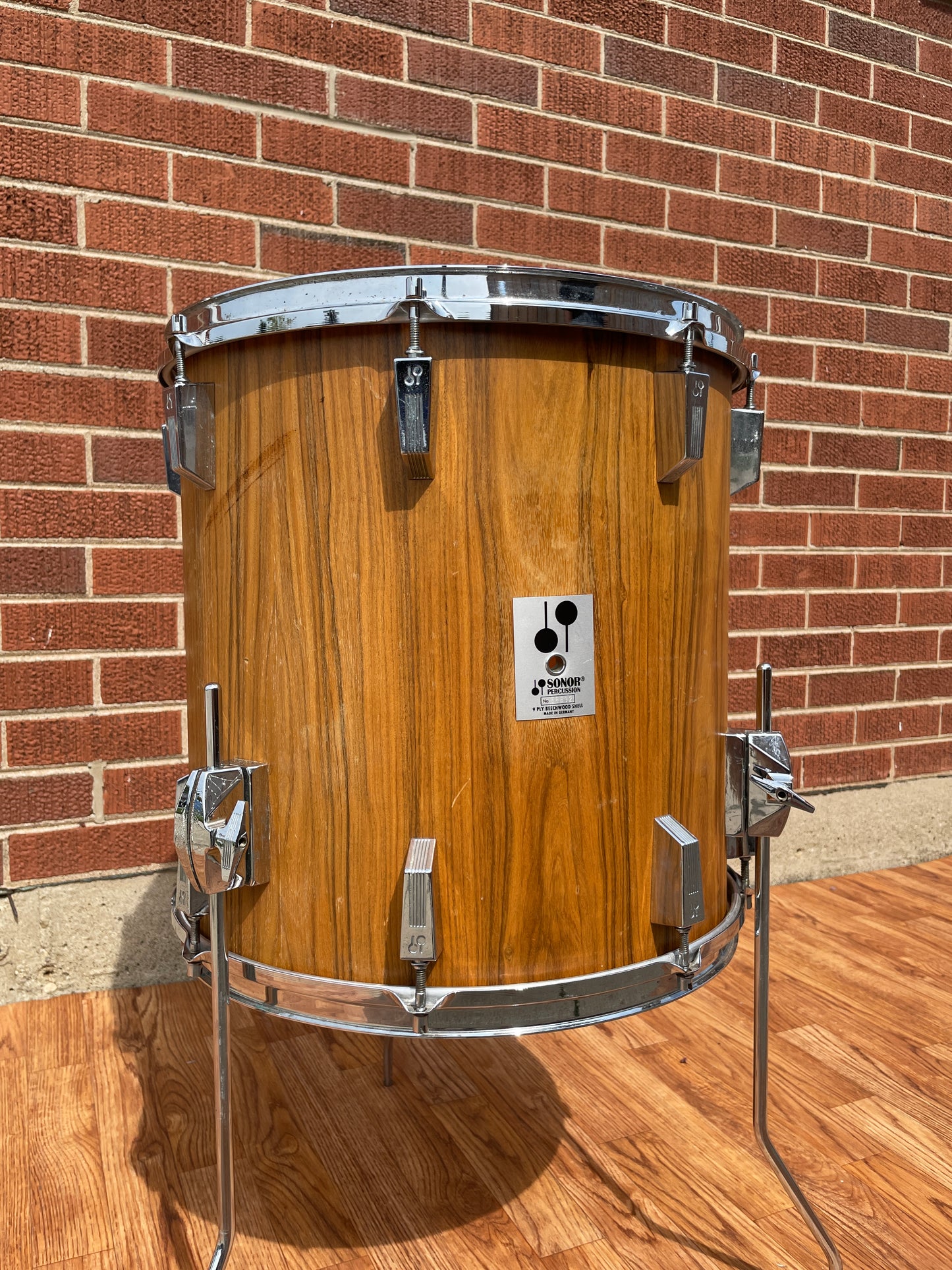 1980s Sonor Phonic 16x16 Floor Tom Genuine Rosewood