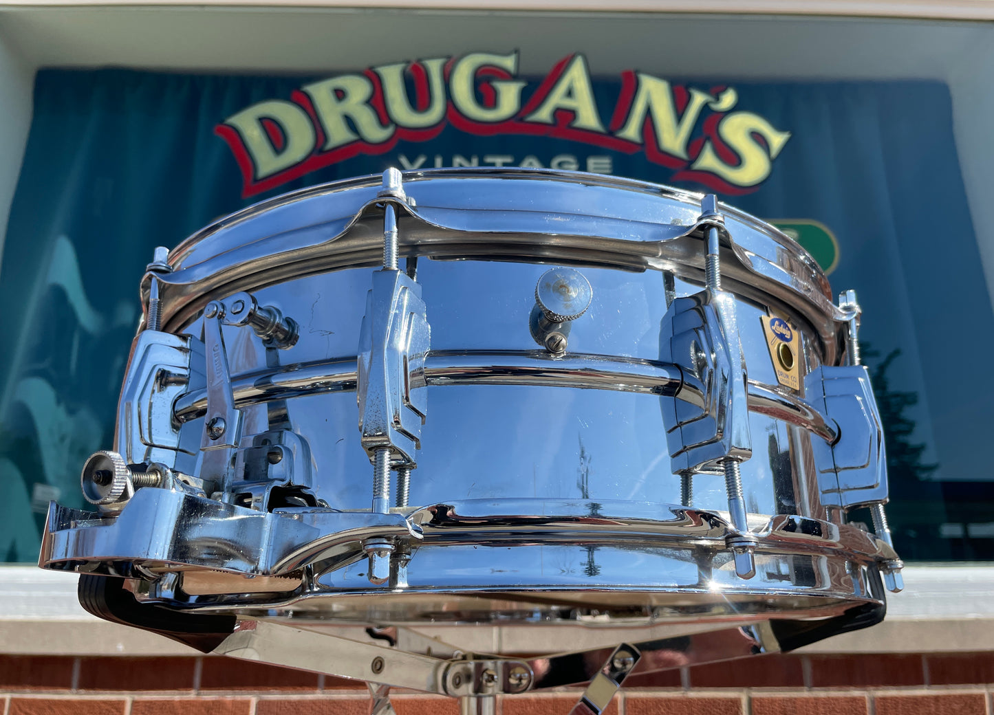 1958-1959 Ludwig 5x14 No. 410 Super Sensitive Snare Drum Trans Badge COB Supraphonic