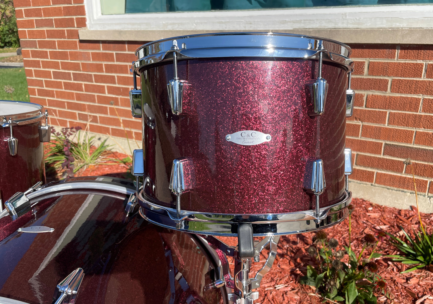 C&C Drum Company Gladstone Big Beat Drum Set Burgundy Sparkle, Tom