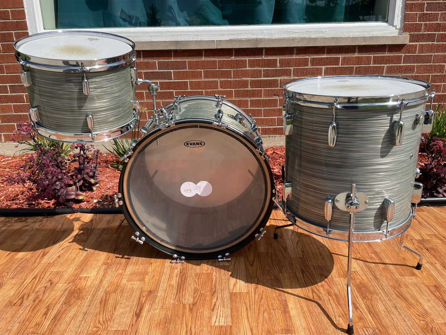 1960s Rogers Holiday Buddy Rich Celebrity Drum Set Steel Gray Ripple Pearl 22/13/16 Cleveland