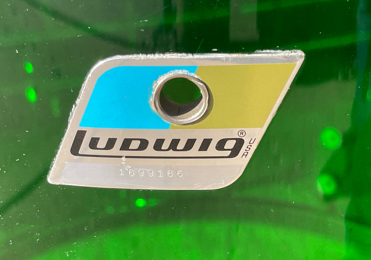 1970s Ludwig Vistalite 16x18 Floor Tom Drum Green