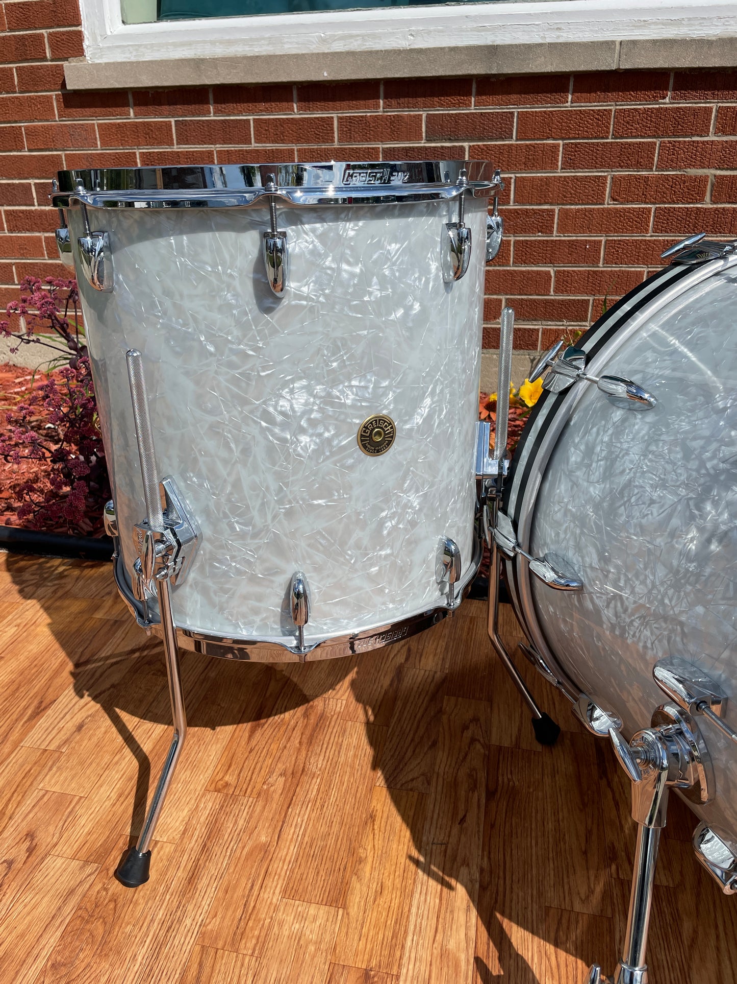 Gretsch Broadkaster Drum Set White Marine Pearl, Floor Tom