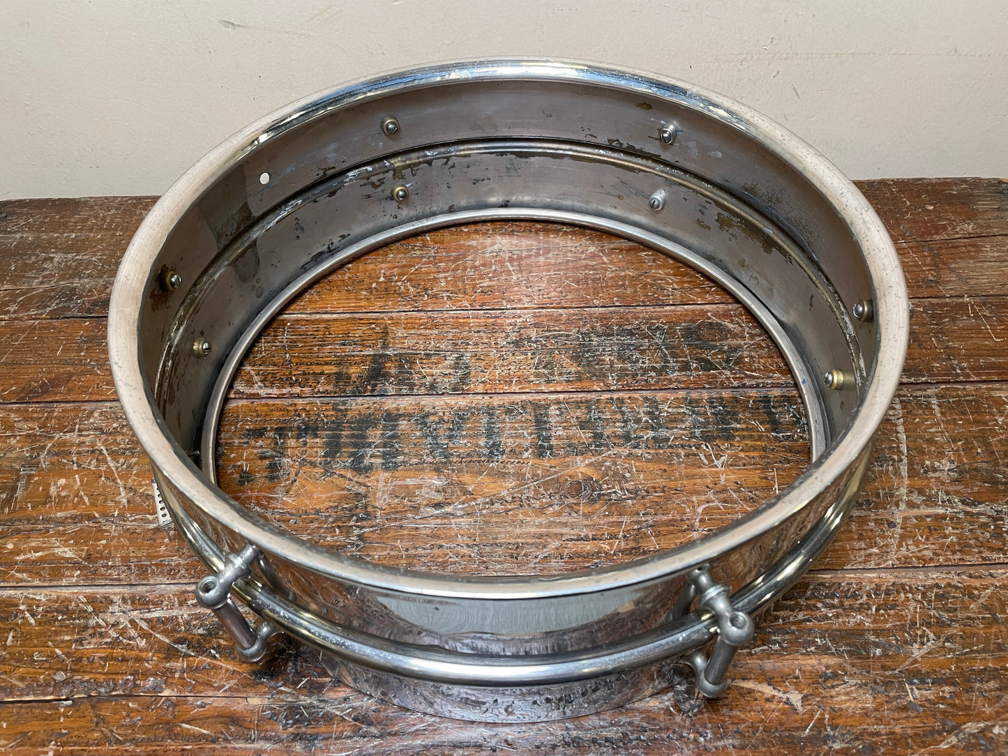1920s Ludwig 5x14 Universal 2-Pc. Brass Shell Snare Drum Pioneer