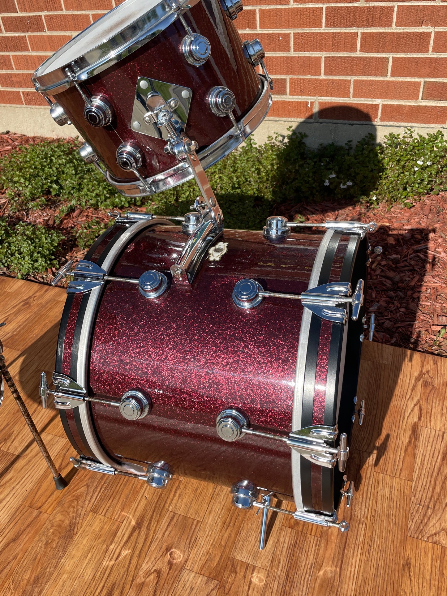 Vintage Camco Bop Drum Set Burgundy Sparkle 16/12/14