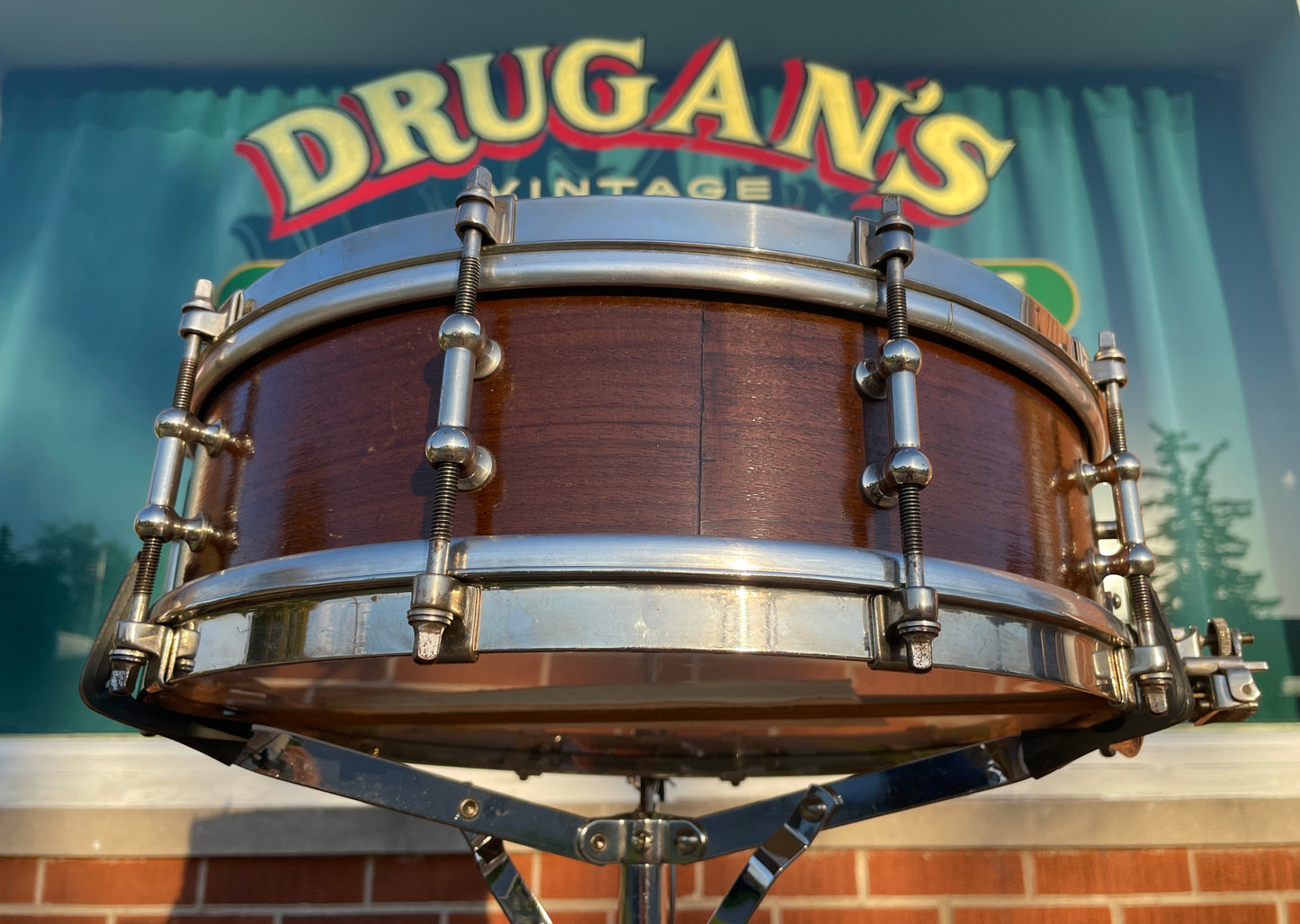 1920s Ludwig No. 245 Dance Model 4x14 Solid Walnut Shell Super Ludwig Snare Drum