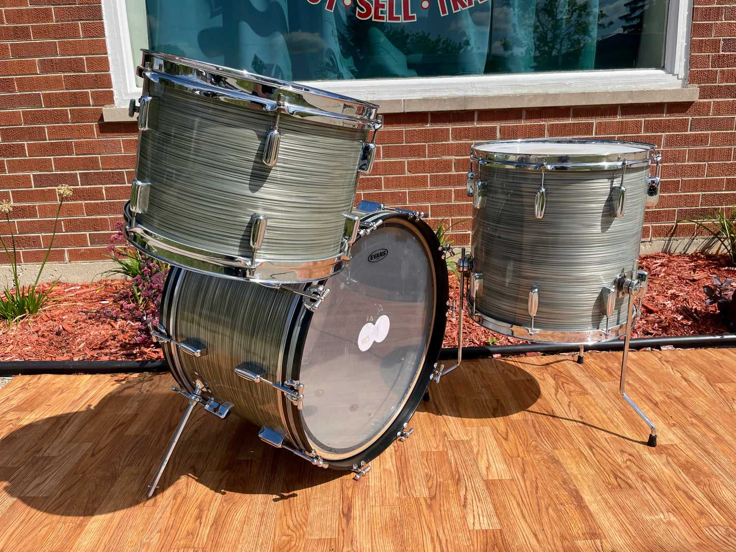 1960s Rogers Holiday Buddy Rich Celebrity Drum Set Steel Gray Ripple Pearl 22/13/16 Cleveland