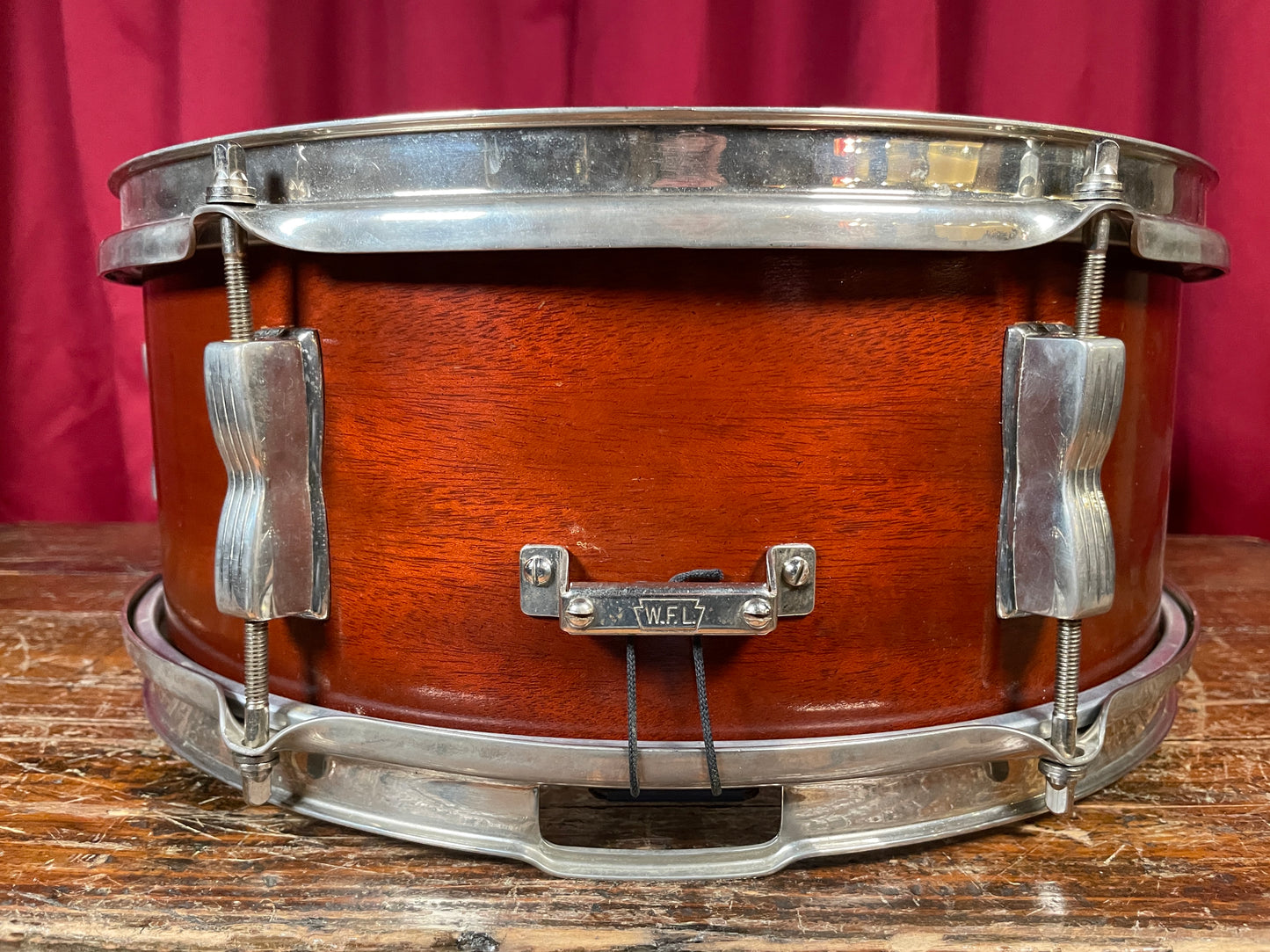 1957 WFL Ludwig 5.5x14 Model 491 Supreme Concert / Pioneer Snare Drum Mahogany