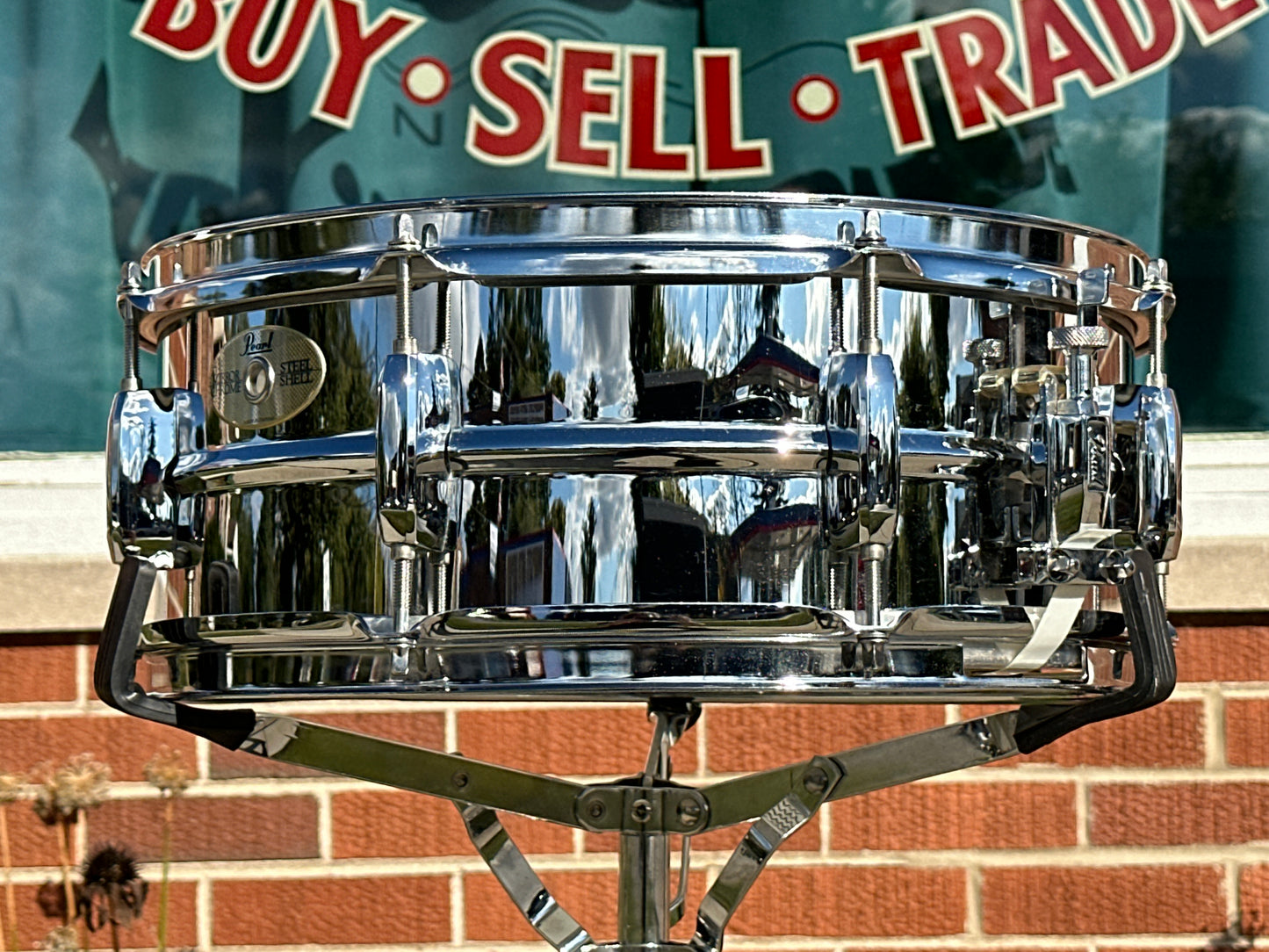 2000s Pearl Standard Steel 5.5x14 Snare Drum Mirror Chrome SS1455