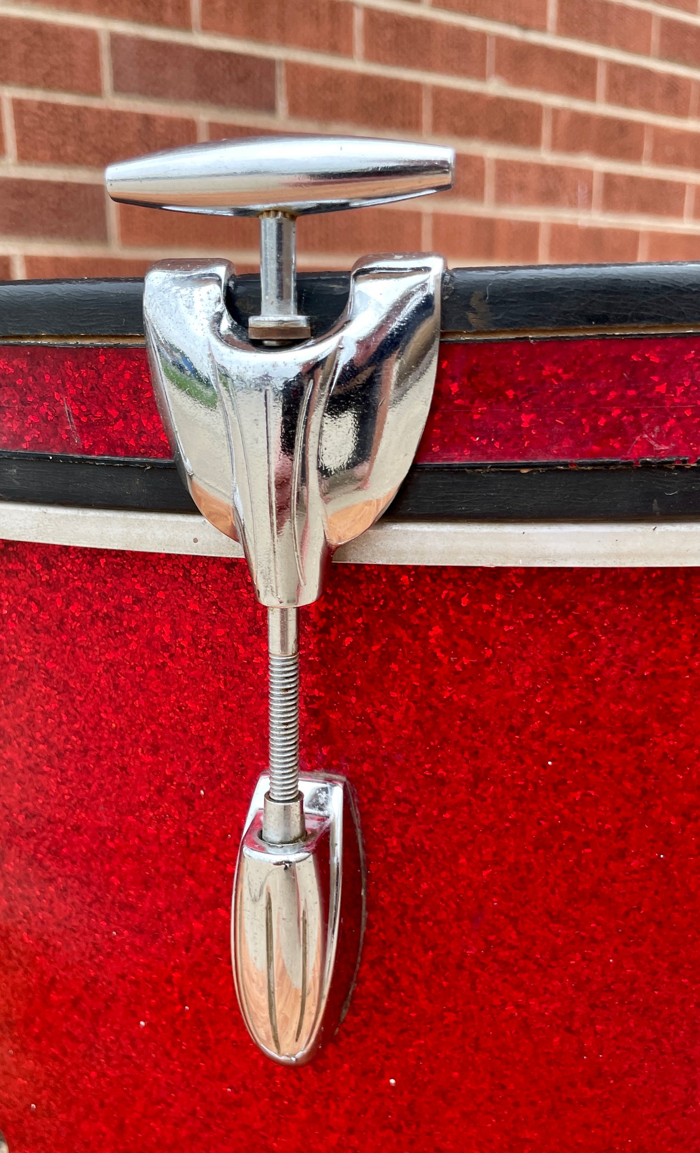 1960s Gretsch 14x22 No. 4247 Bass Drum Red Sparkle Round Badge