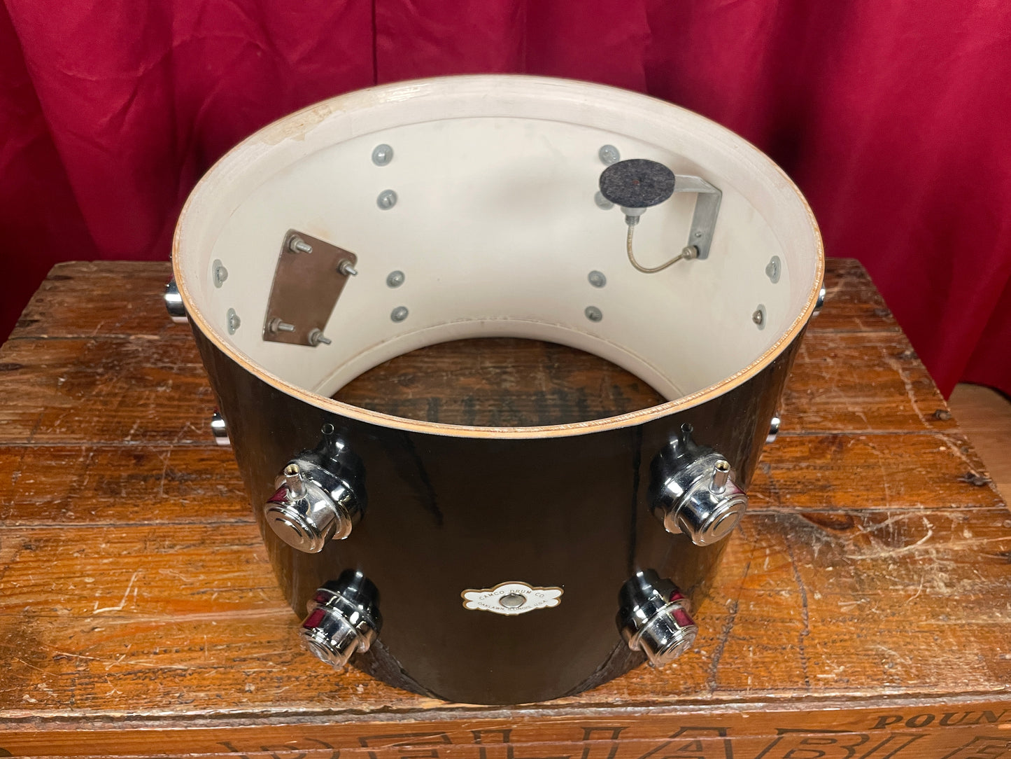Vintage Camco Aristocrat 9x13 Tom Drum Black Wrap Oaklawn