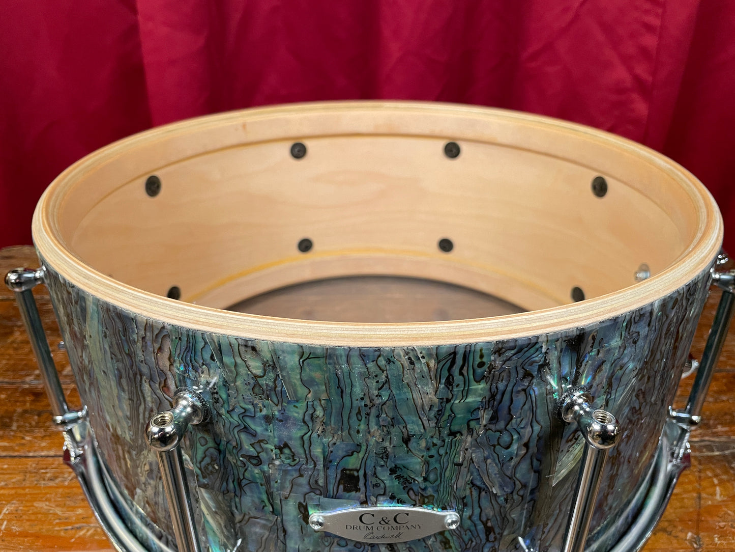 C&C Drum Company Custom 6.5x14 12th & Vine Snare Drum Black Paua Abalone *Video Demo*