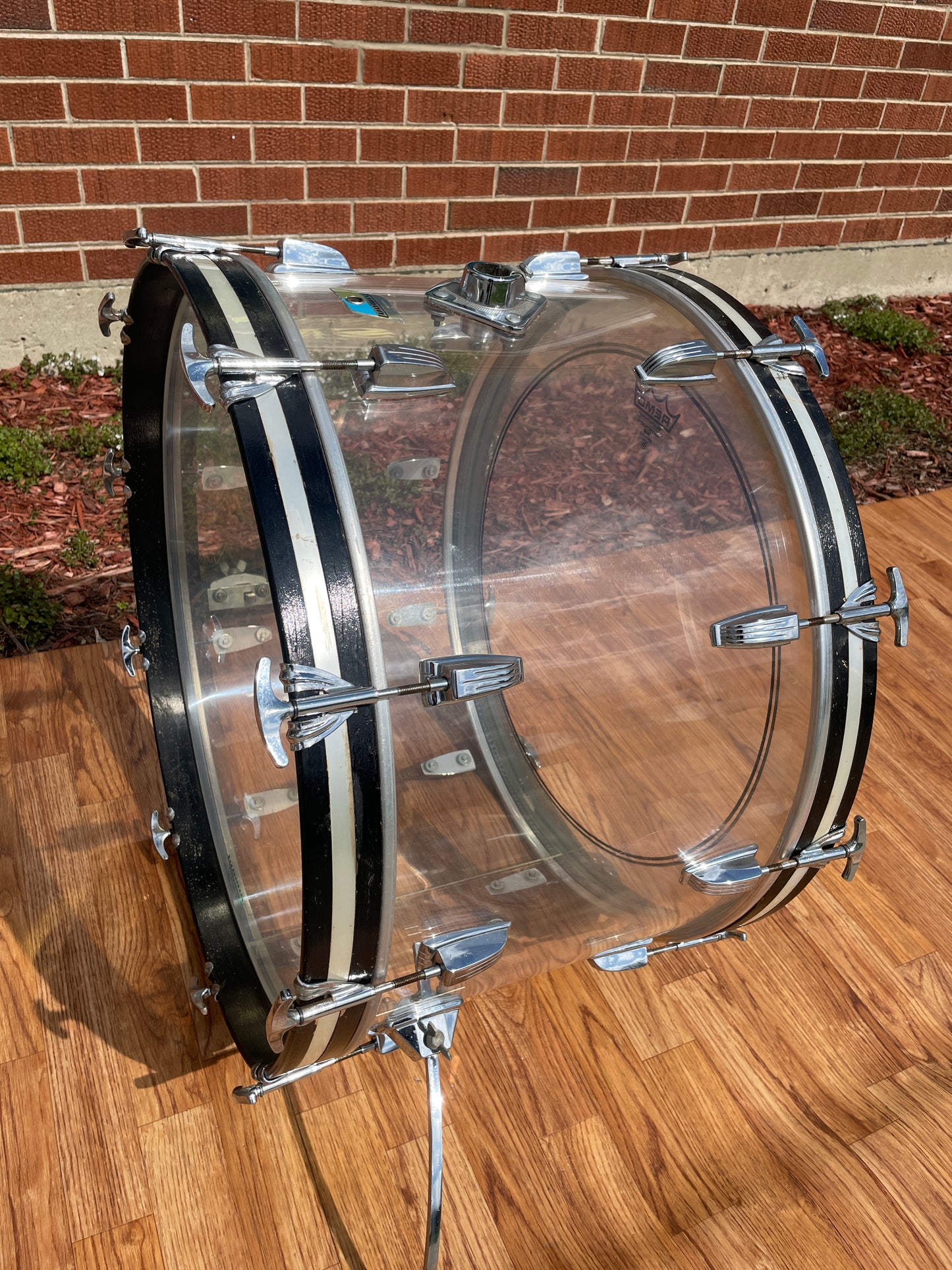 1970s Ludwig 14x24 Vistalite Bass Drum Clear