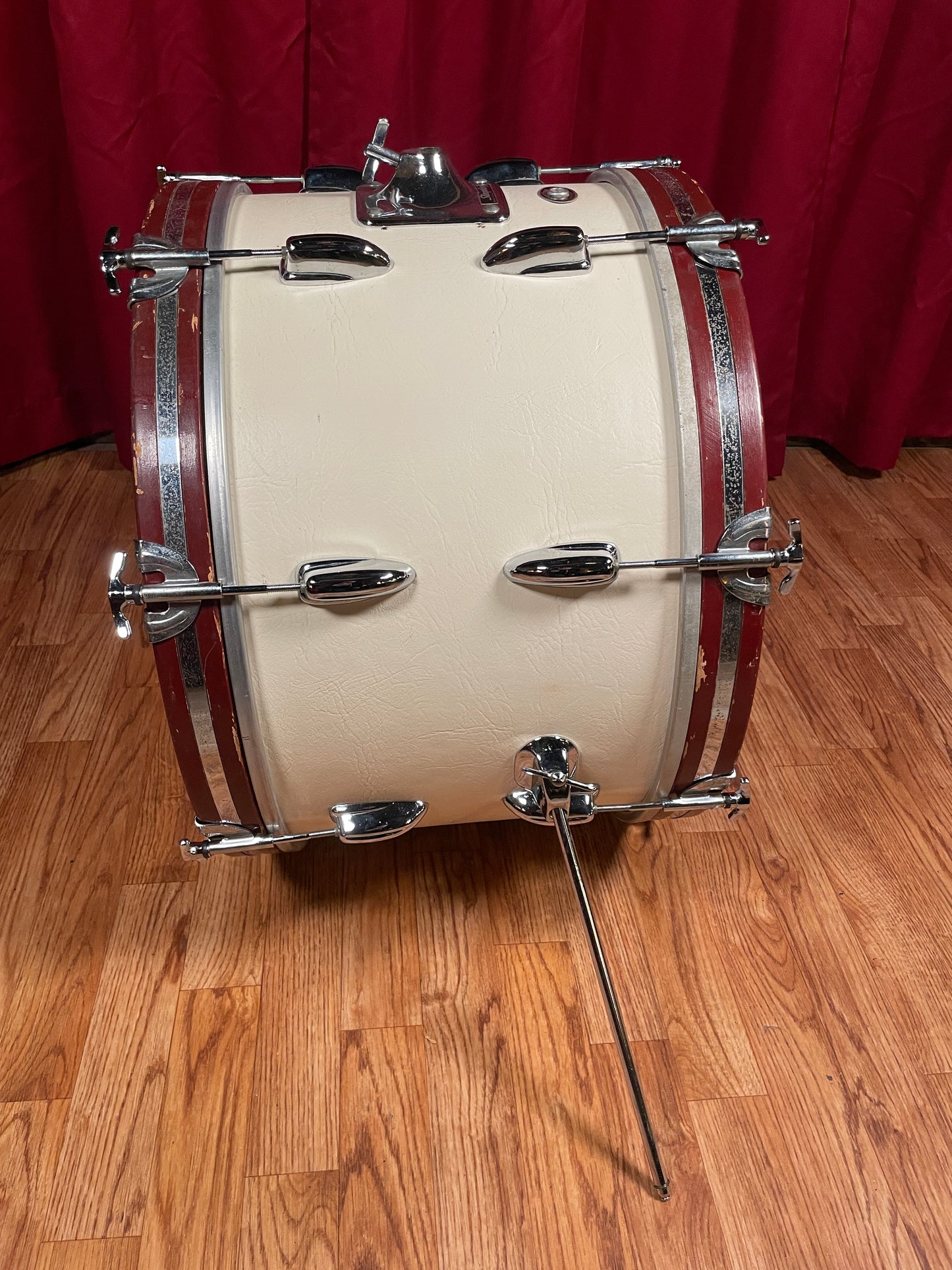 1975 Slingerland Sound King 12x20 Bass Drum Classic White Cordova Leatherette Wrap