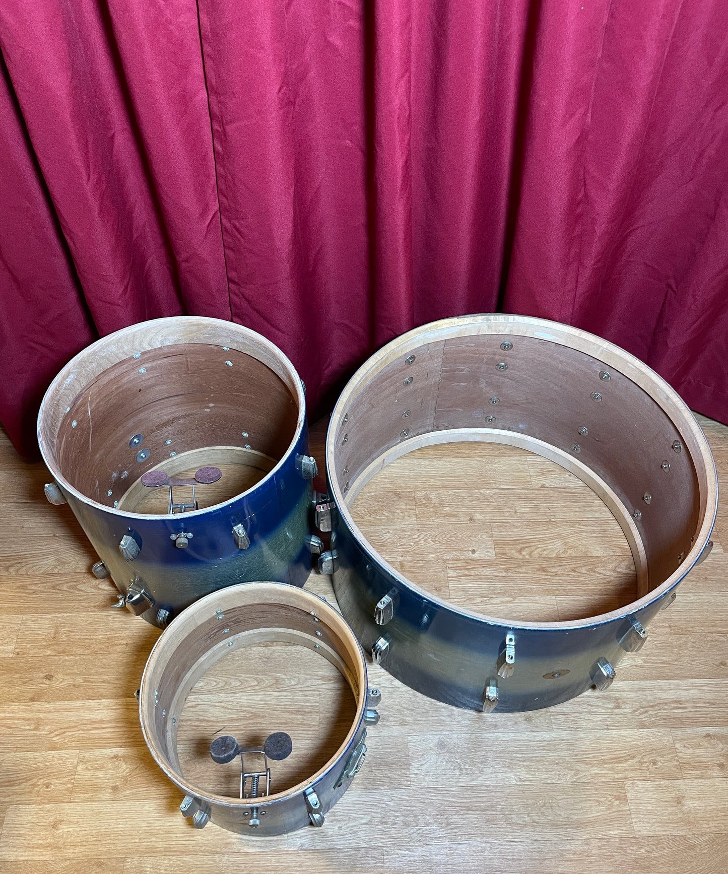 Vintage Slingerland Radio King Drum Set Blue/Silver Duco 24/13/16